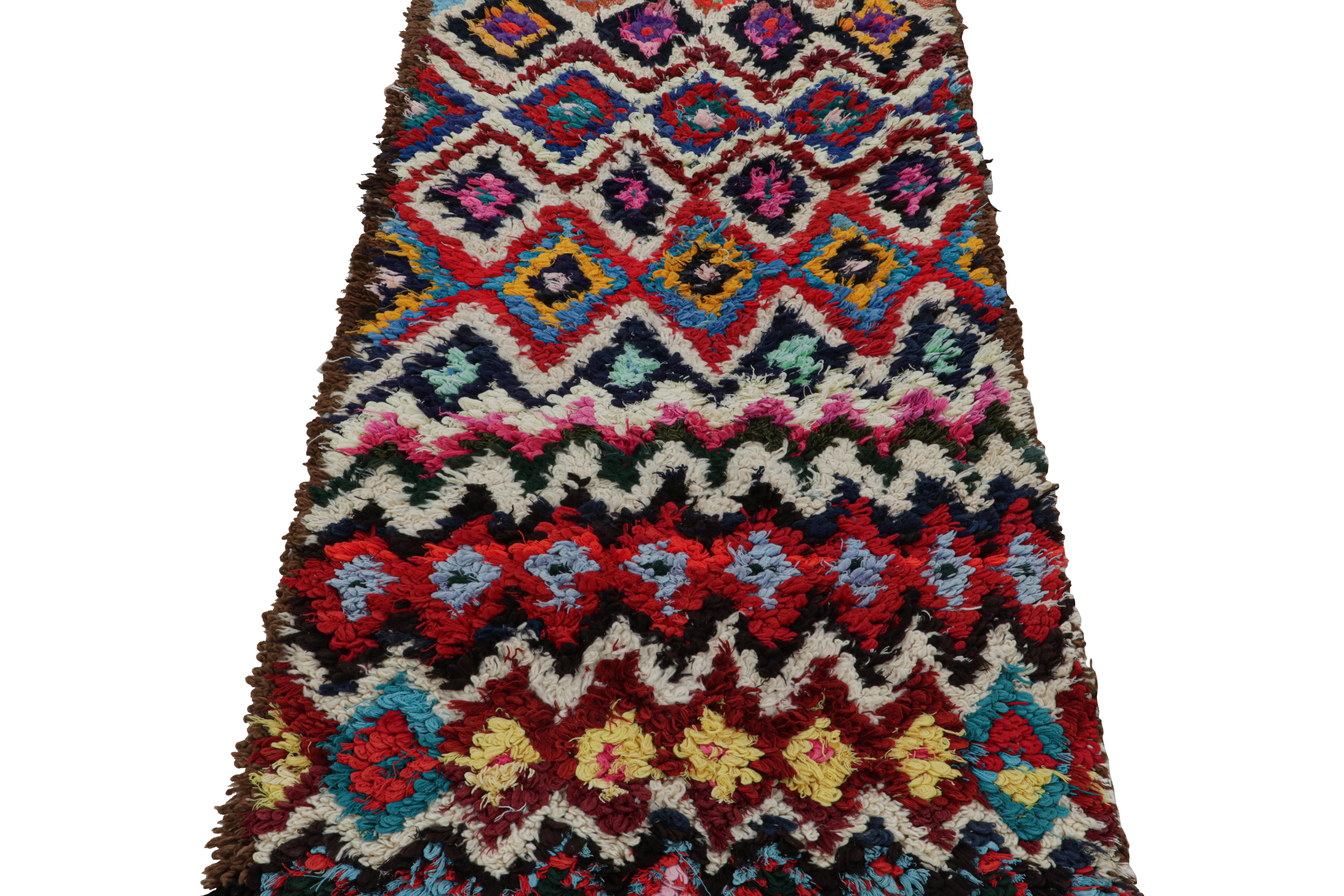 Tribal 1950s Azilal Moroccan Style Runner with Patterns by Rug & Kilim For Sale