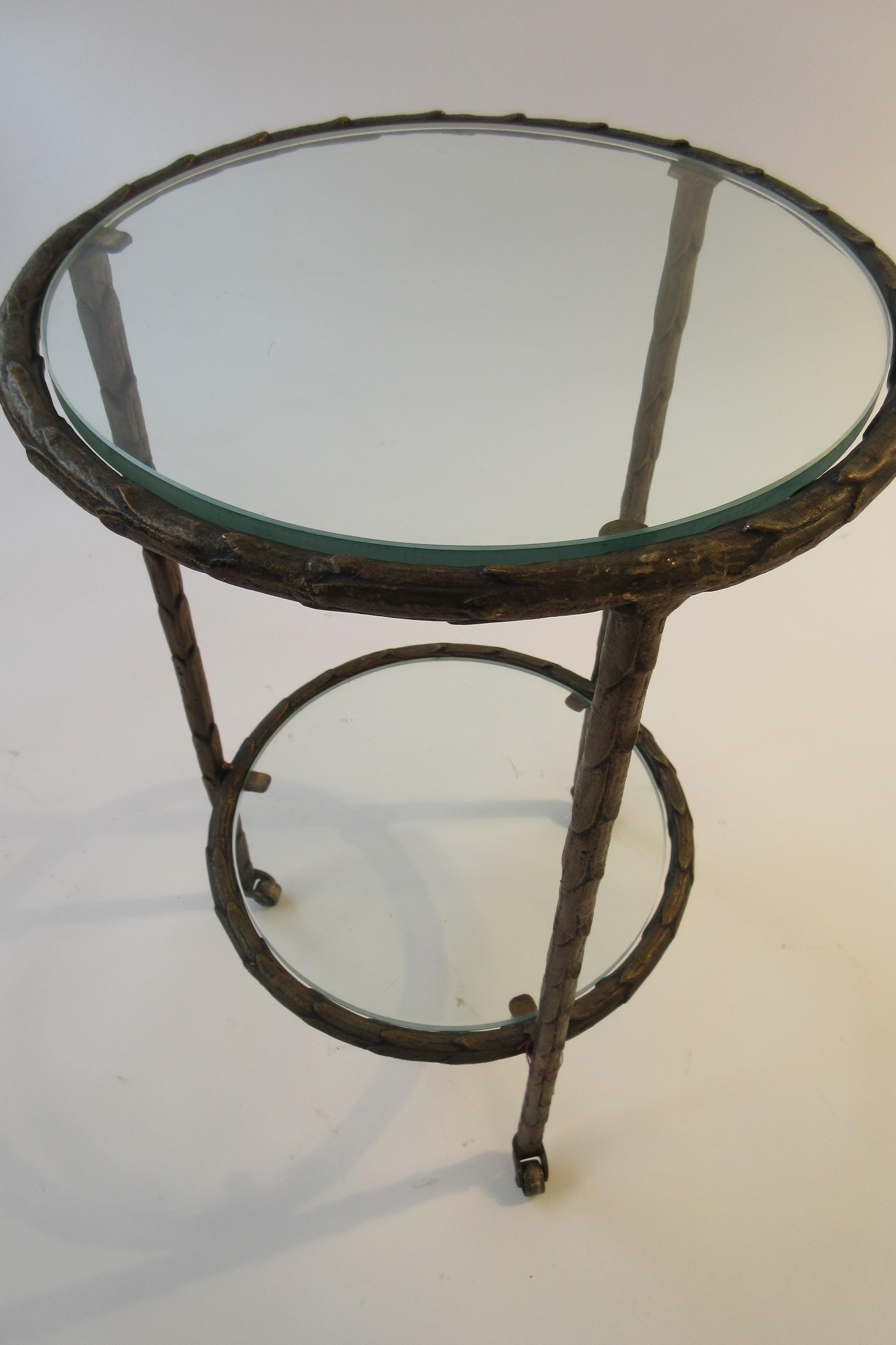 Mid-20th Century 1950s Baguès Bronze Circular Nesting Tables