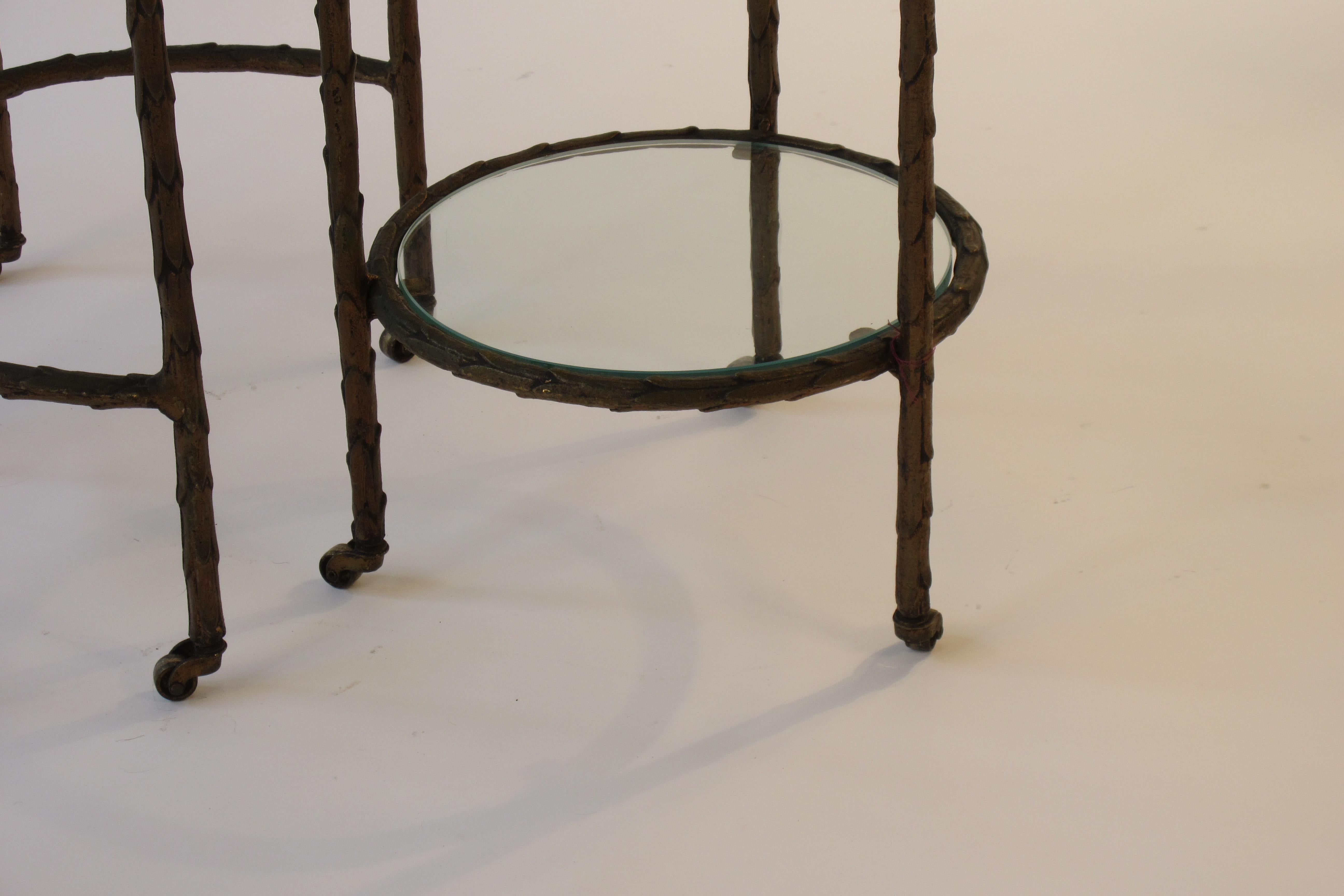 1950s Baguès Bronze Circular Nesting Tables 1