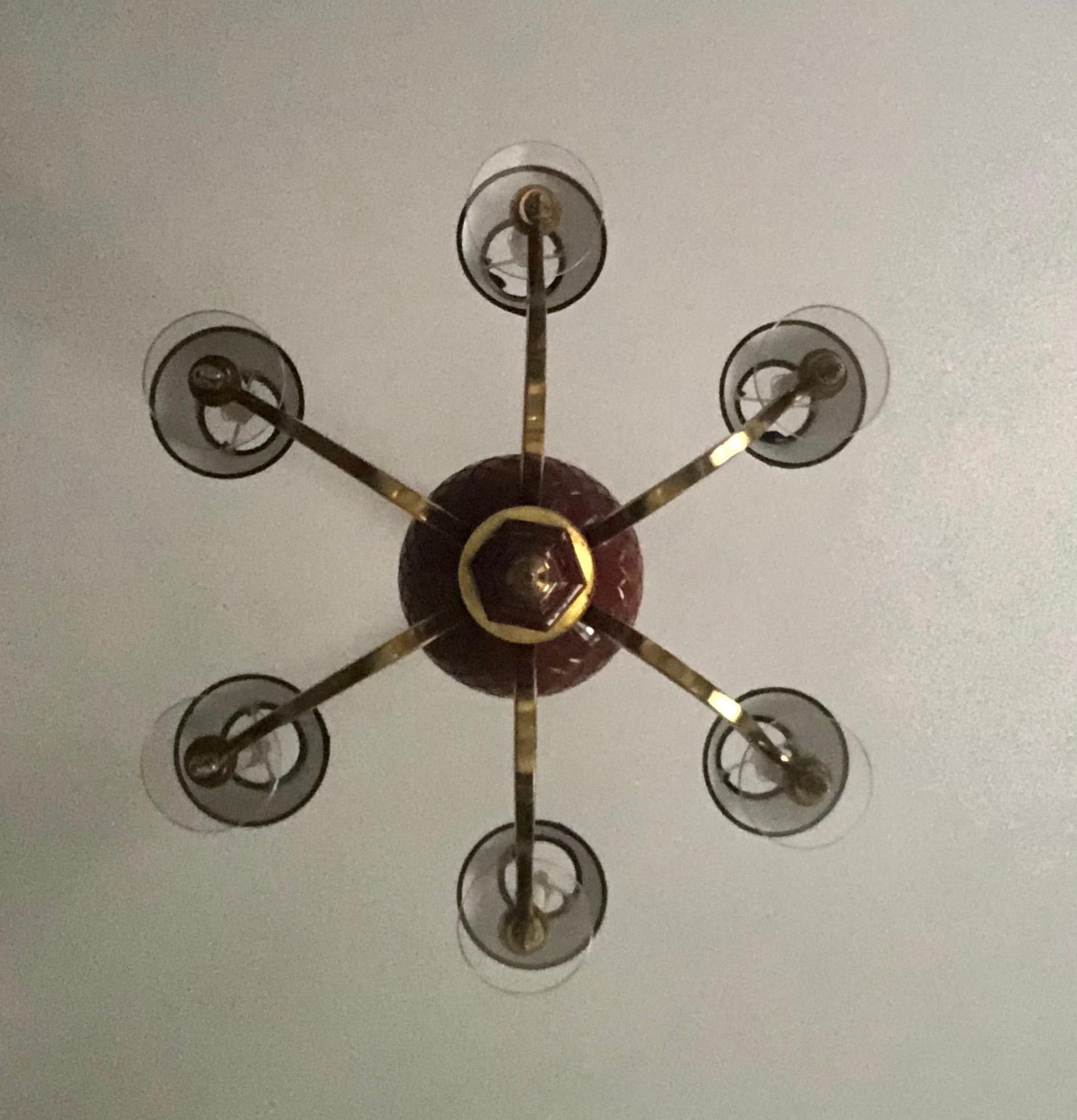 French 1950s Baguès Chandelier For Sale