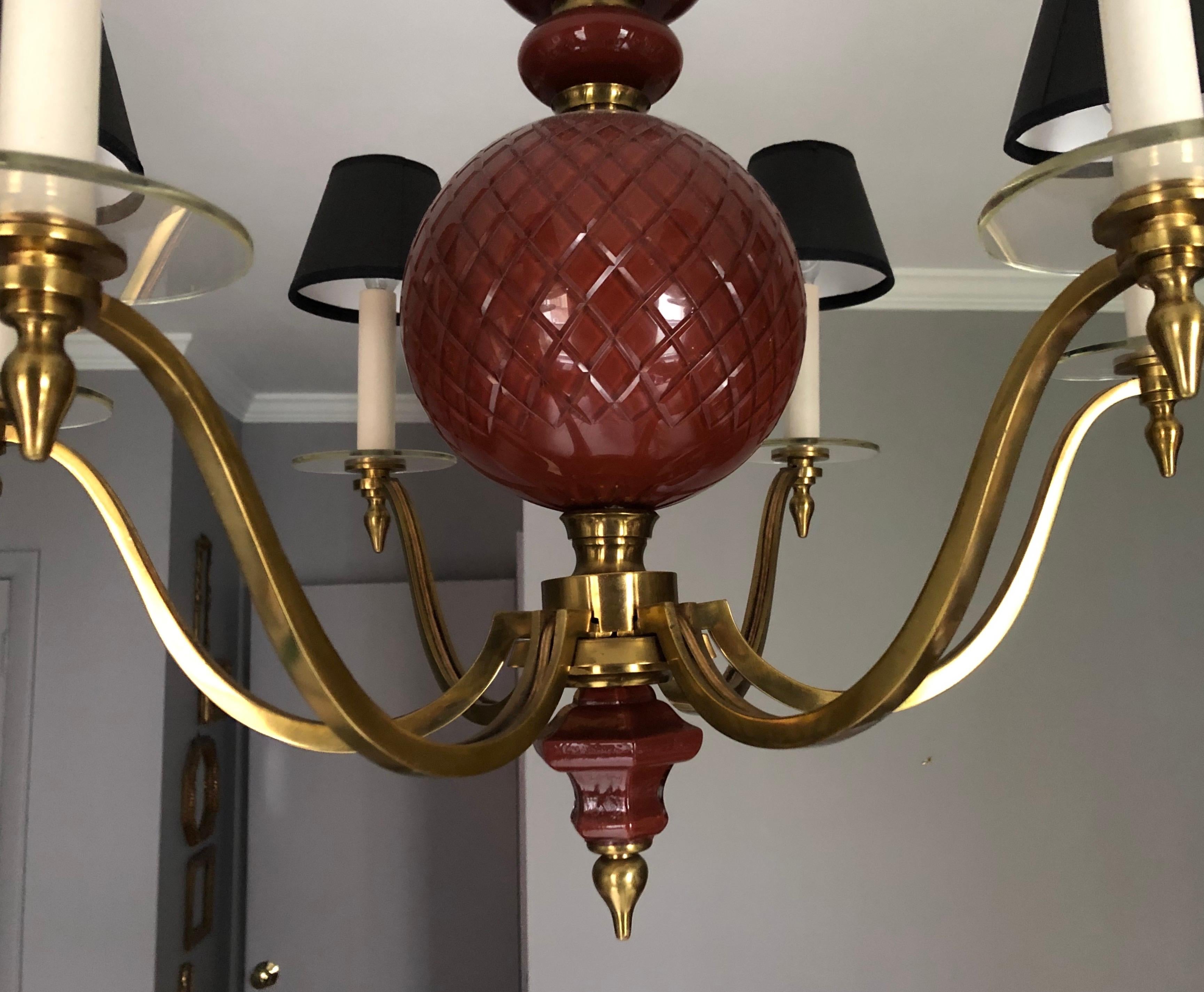 1950s Baguès Chandelier In Good Condition For Sale In New York, NY