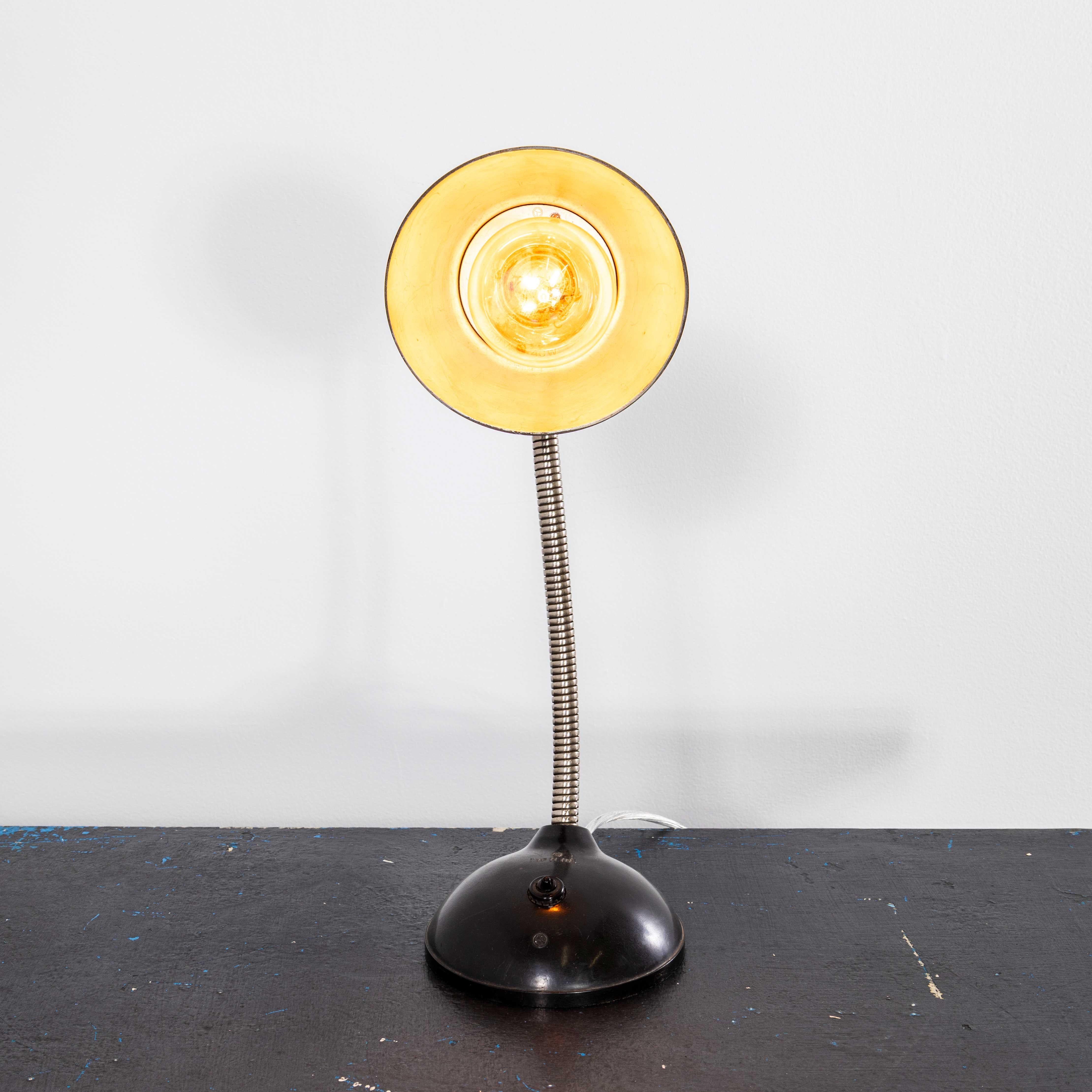 Aluminum 1950's Bakelite Early Flexible Desk Lamp For Sale