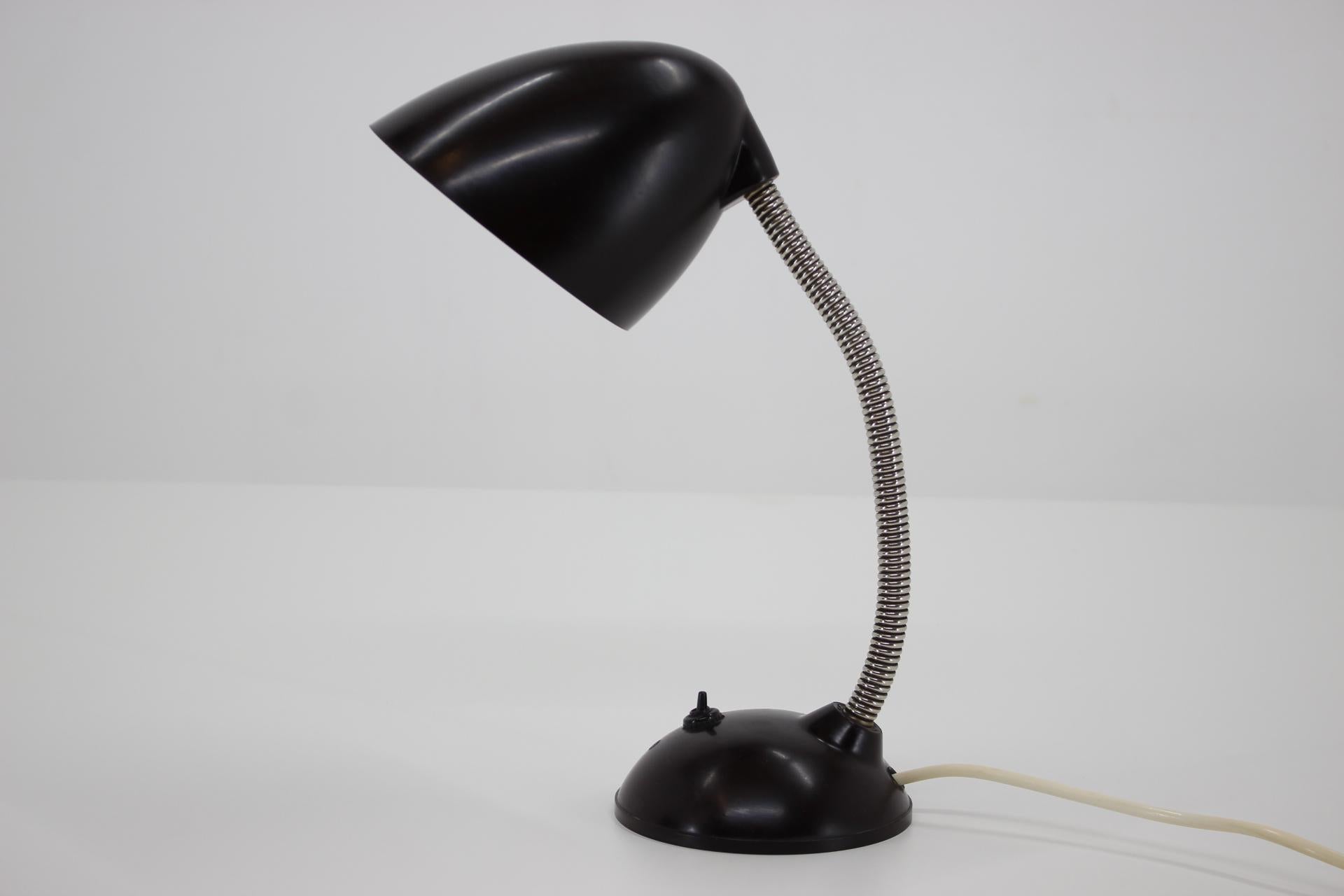 Bauhaus 1950s Bakelite Table Lamp, Czechoslovakia For Sale