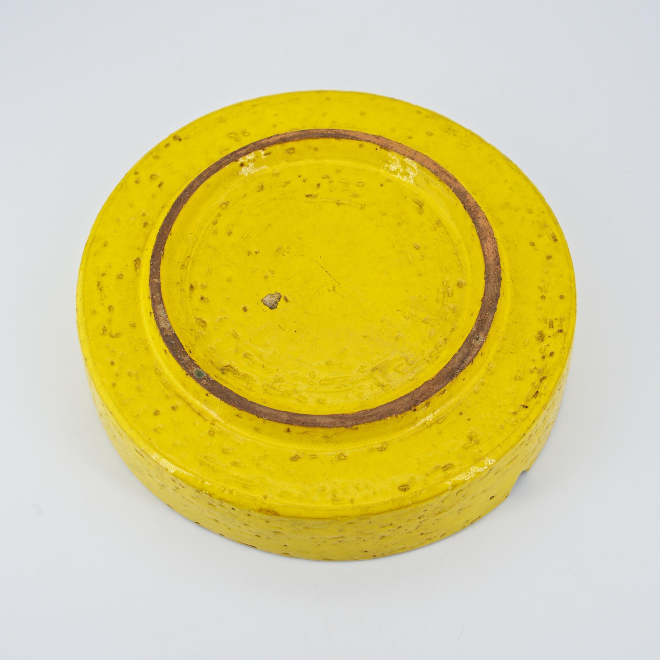 Glazed 1950s Balloon Ashtray Dish Yellow Stoneware Pottery Tent Circus Carnival Italy For Sale