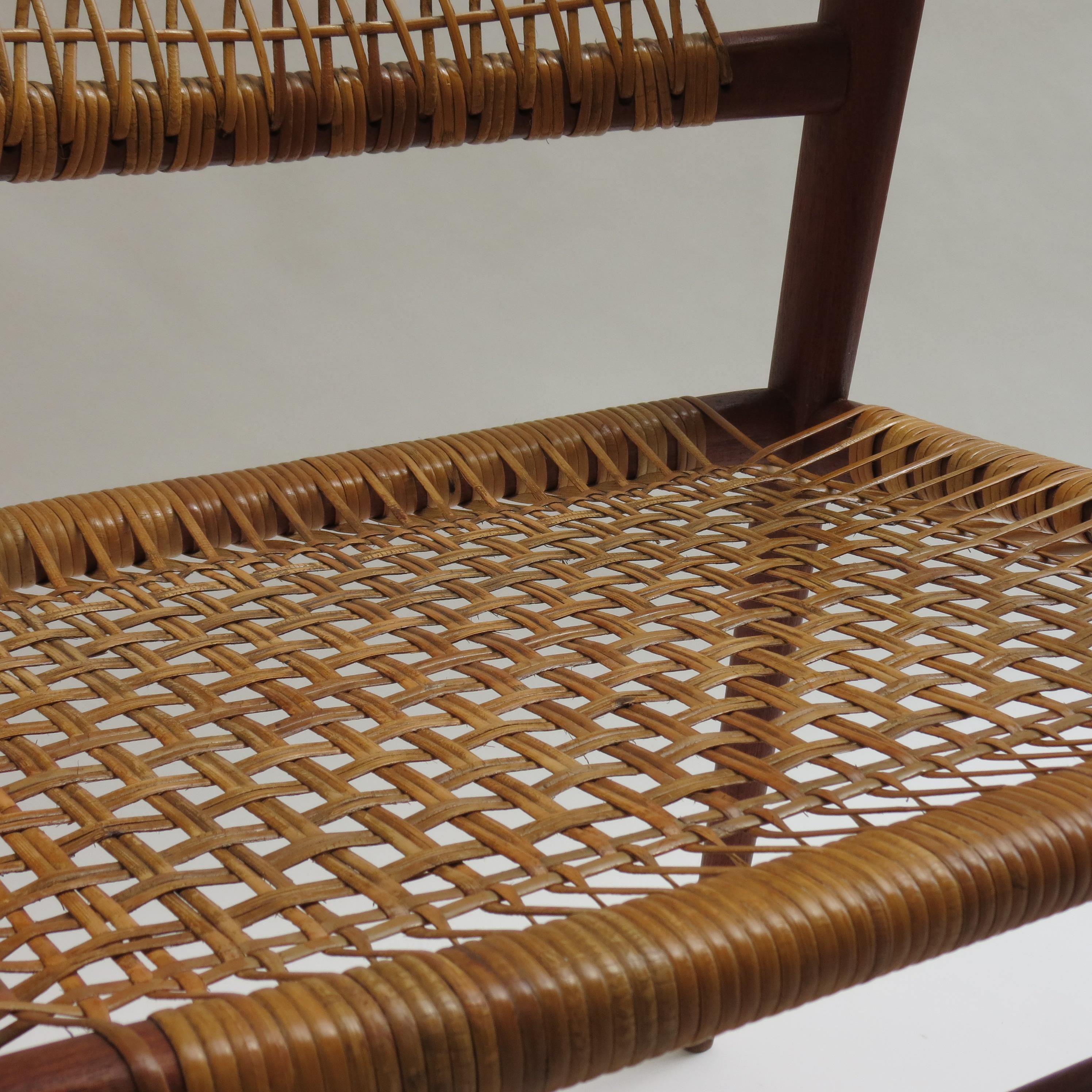 1950s Bambi Teak and Cane Dining Chair by Rolf Rastad and Adolf Relling Norway 3