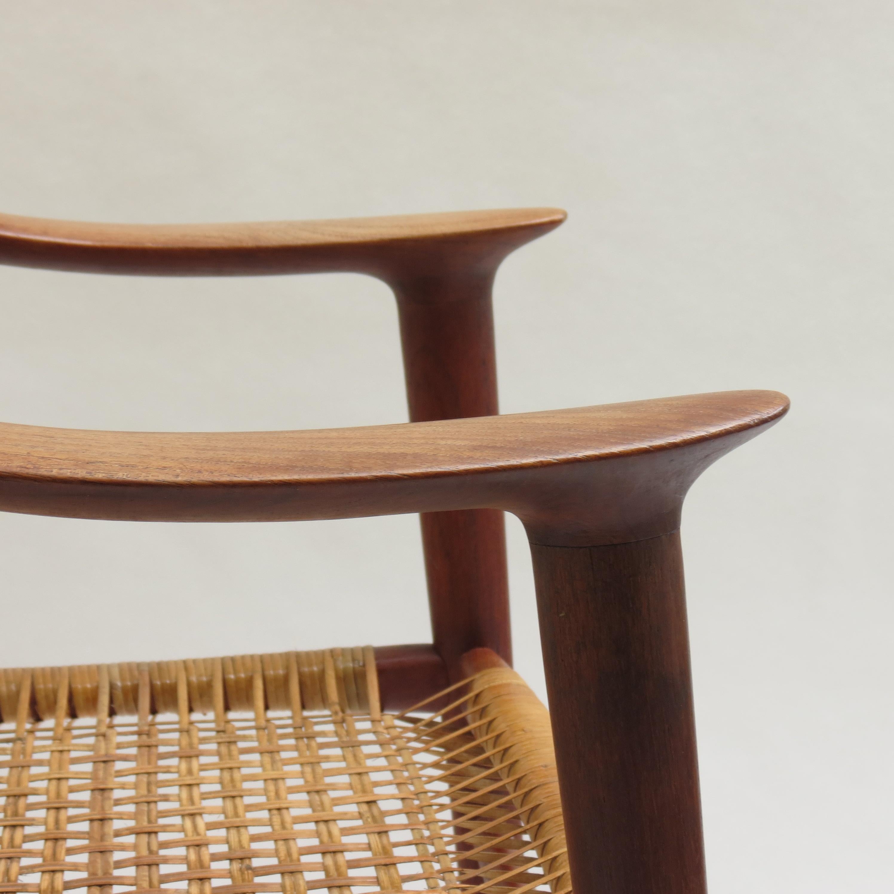 1950s Bambi Teak and Cane Dining Chair by Rolf Rastad and Adolf Relling Norway 7