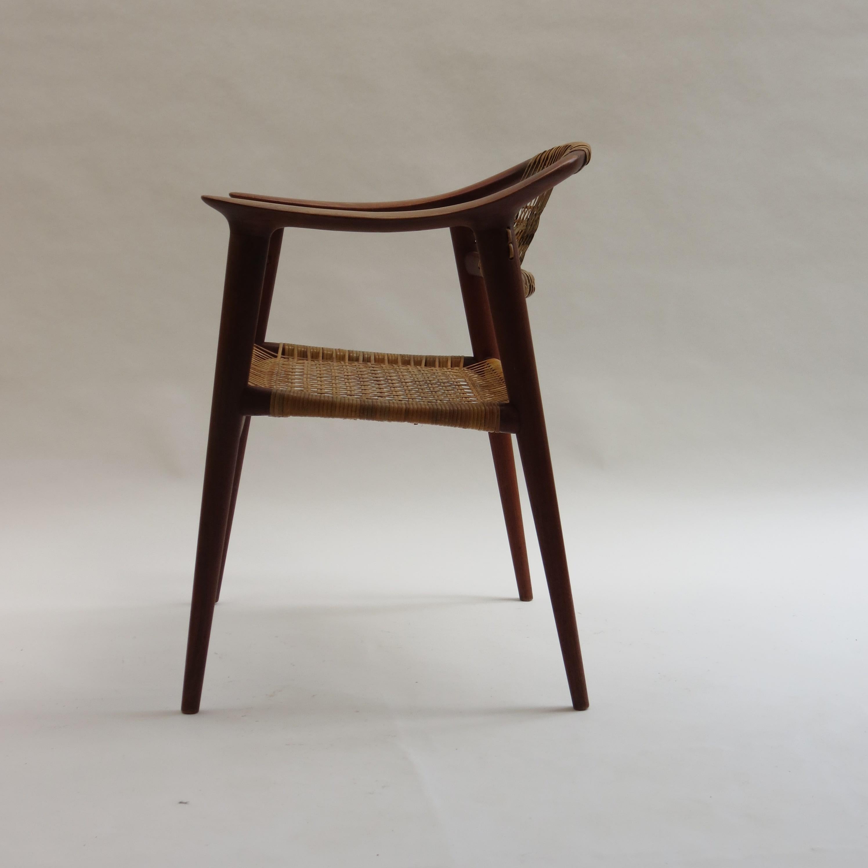 1950s Bambi Teak and Cane Dining Chair by Rolf Rastad and Adolf Relling Norway 12