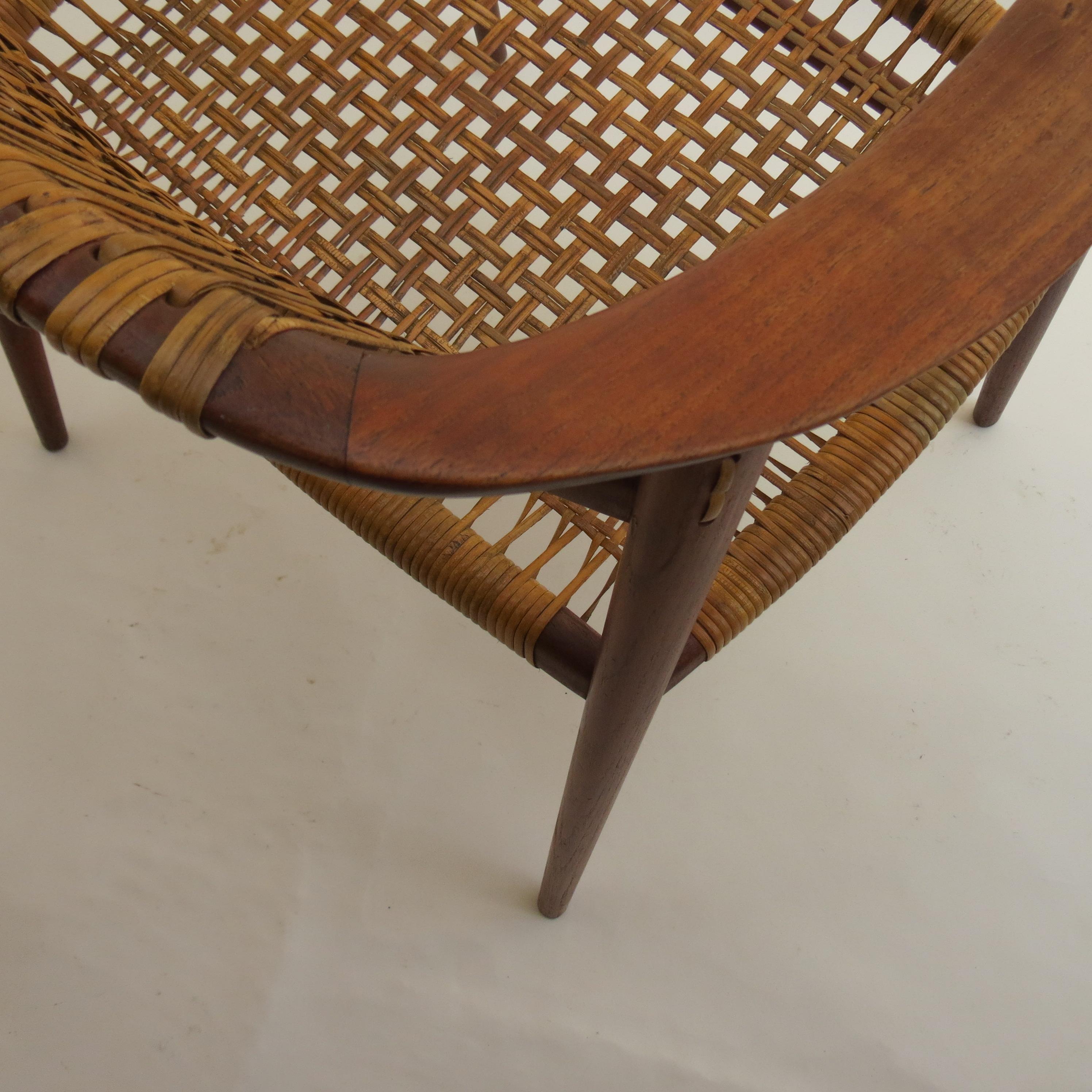 1950s Bambi Teak and Cane Dining Chair by Rolf Rastad and Adolf Relling Norway In Good Condition In Stow on the Wold, GB