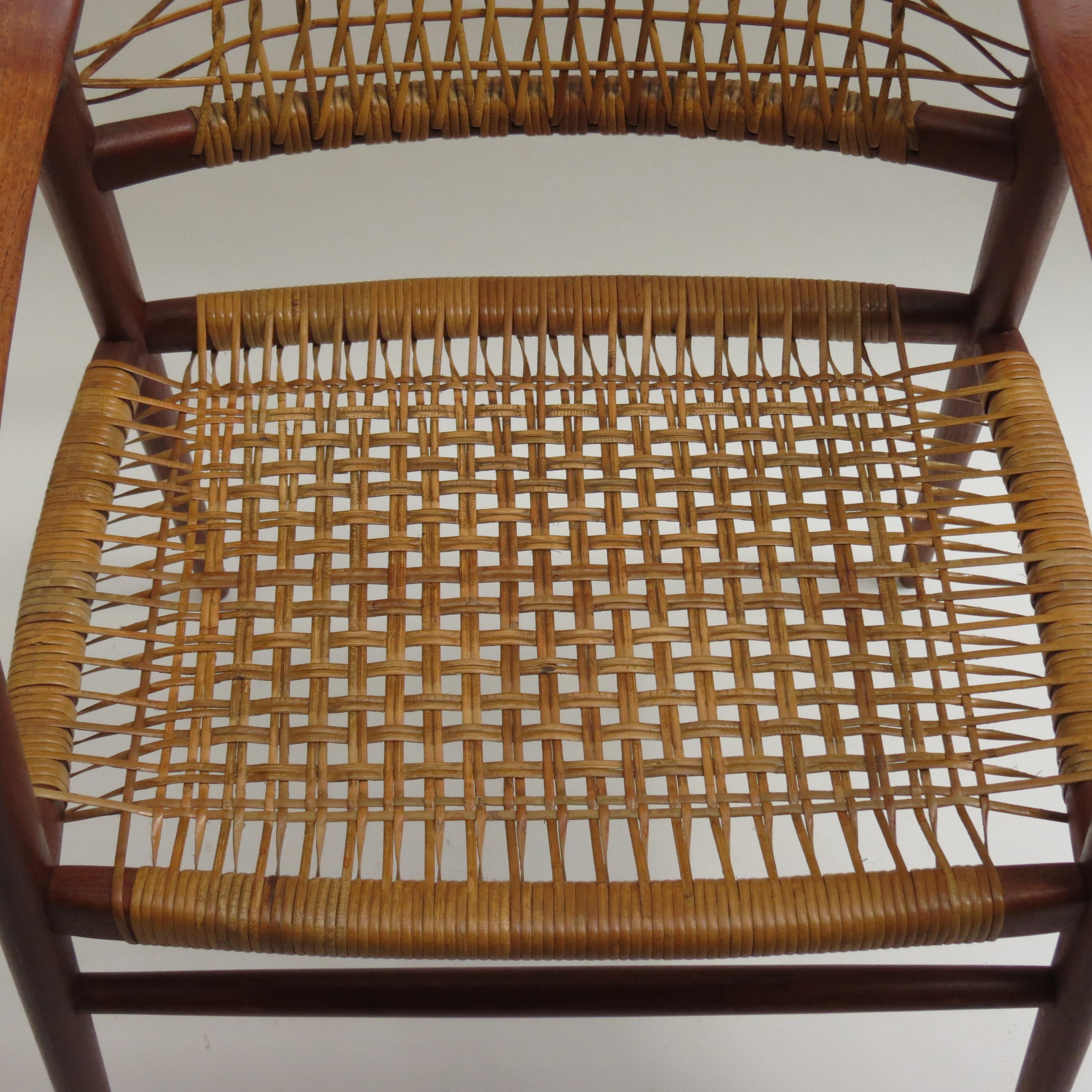 1950s Bambi Teak and Cane Dining Chair by Rolf Rastad and Adolf Relling Norway 1