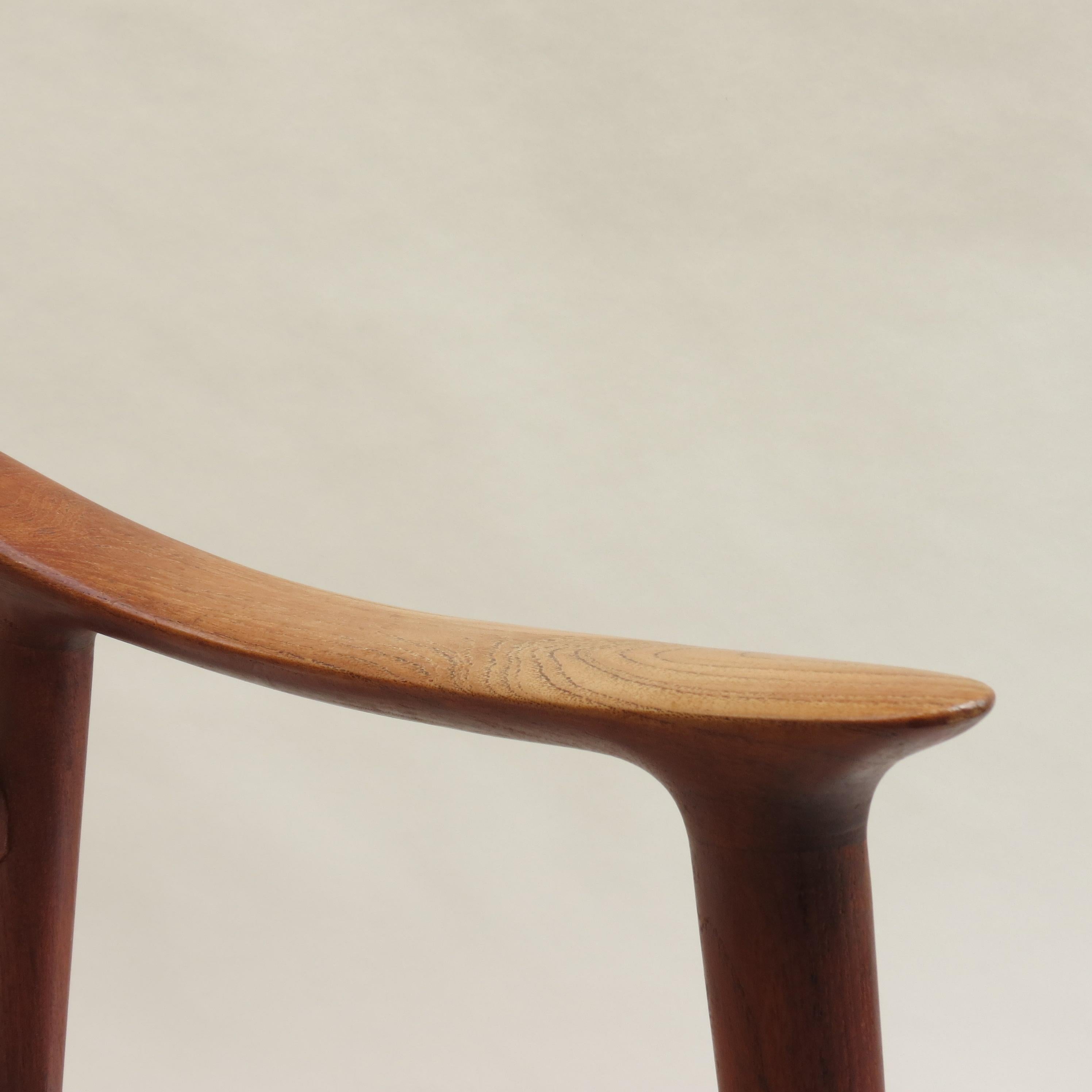 1950s Bambi Teak and Cane Dining Chair by Rolf Rastad and Adolf Relling Norway 2