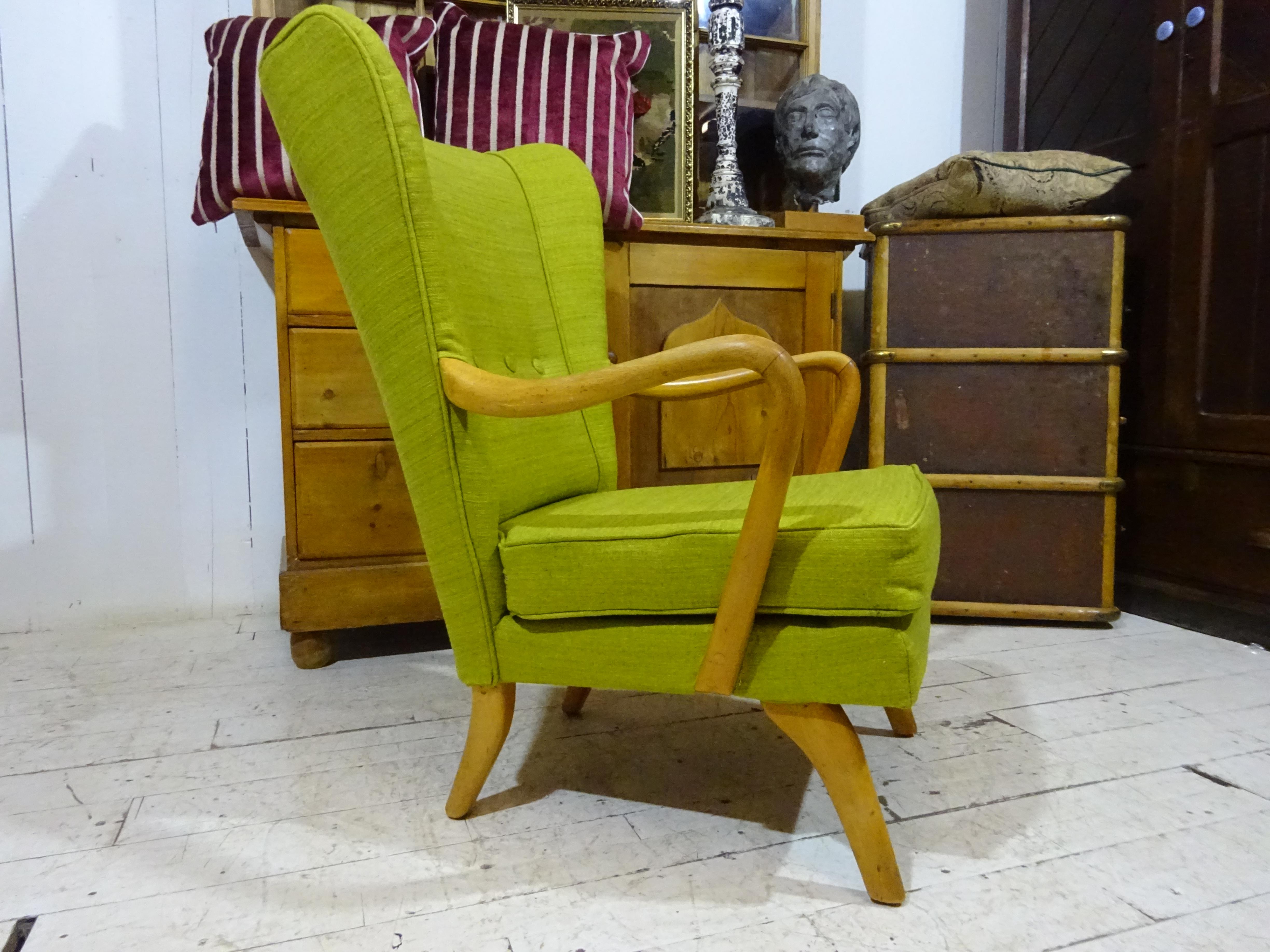 1950's Bambino Armchair by Howard Keith in Olive Chenille  2