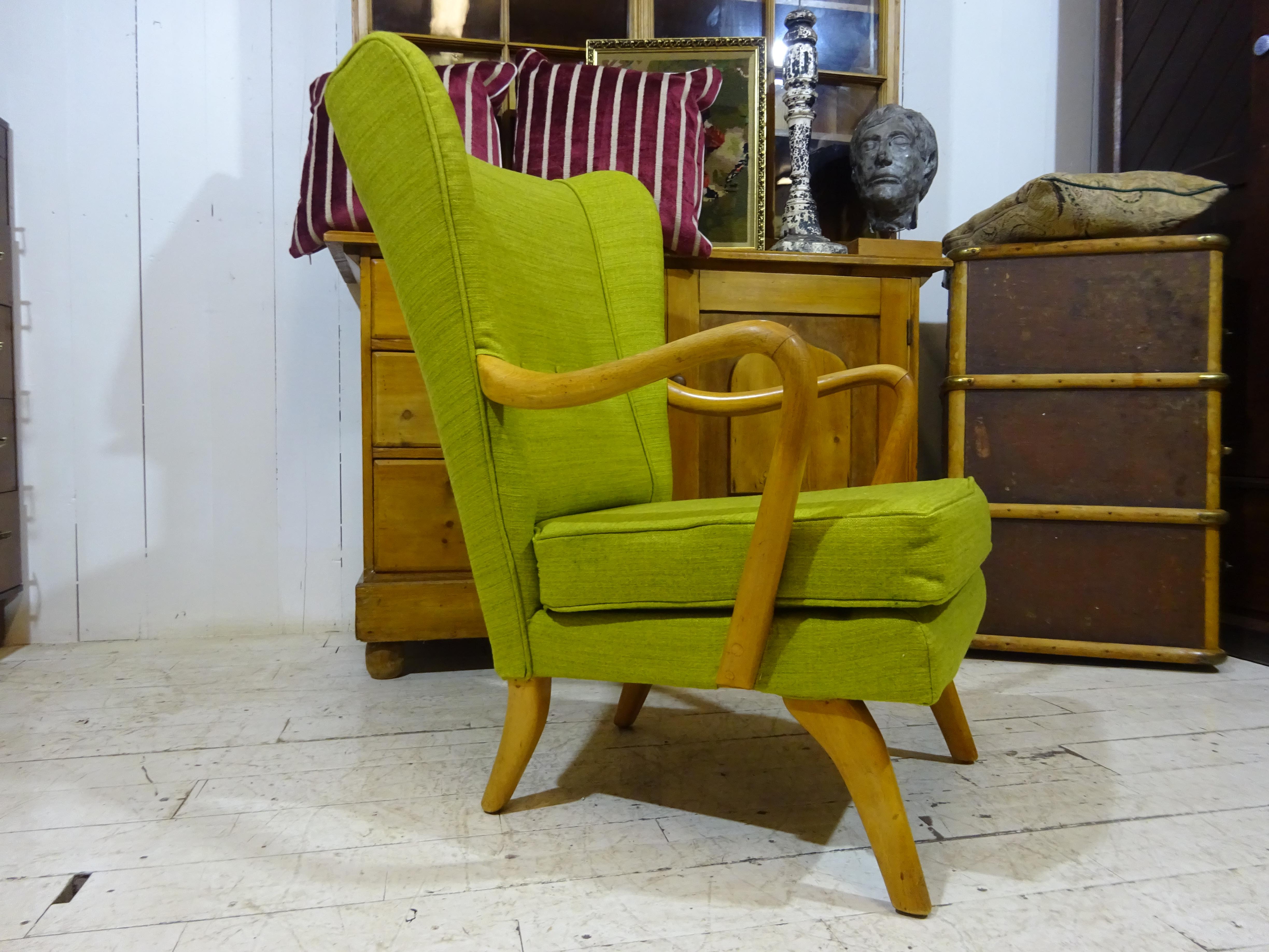 1950's Bambino Armchair by Howard Keith in Olive Chenille  3