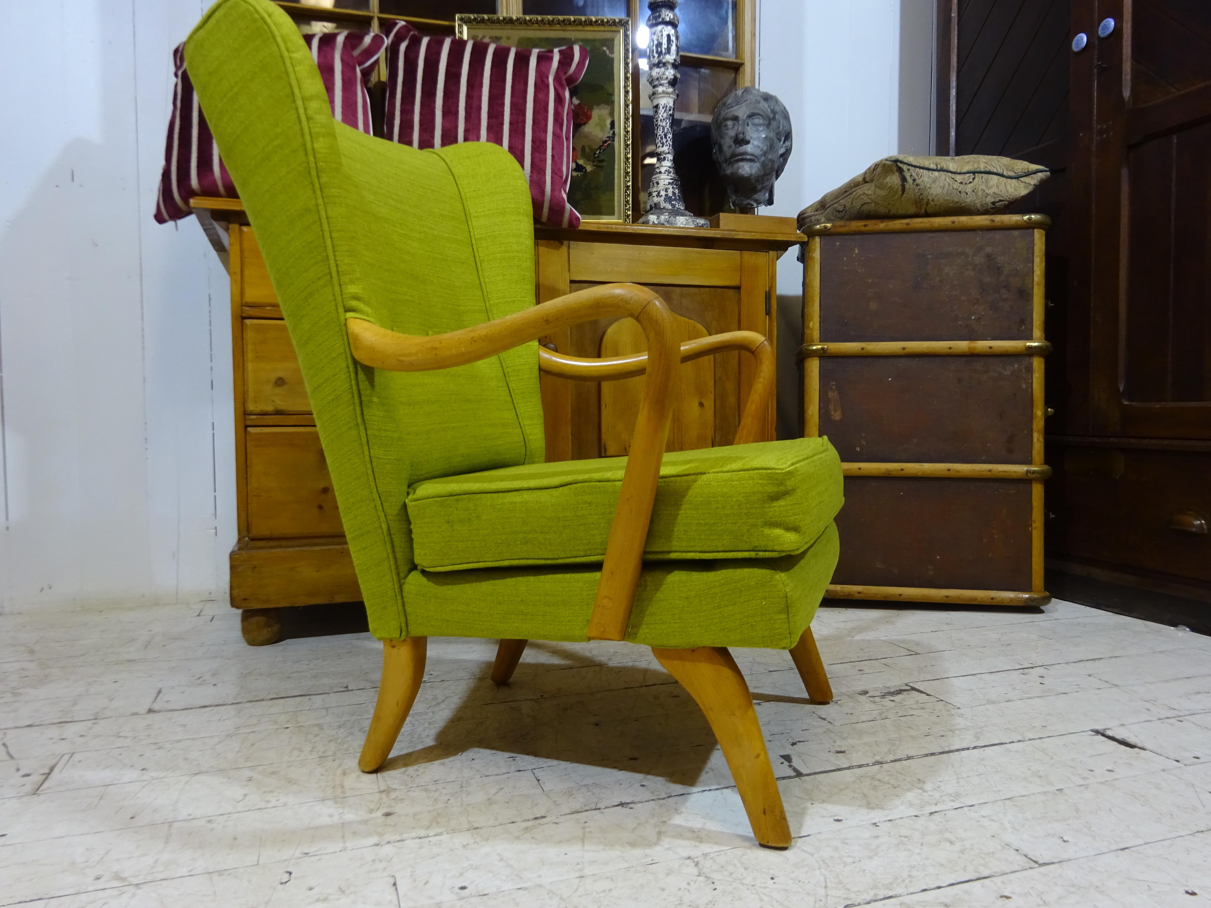 1950's Bambino Armchair by Howard Keith in Olive Chenille  4
