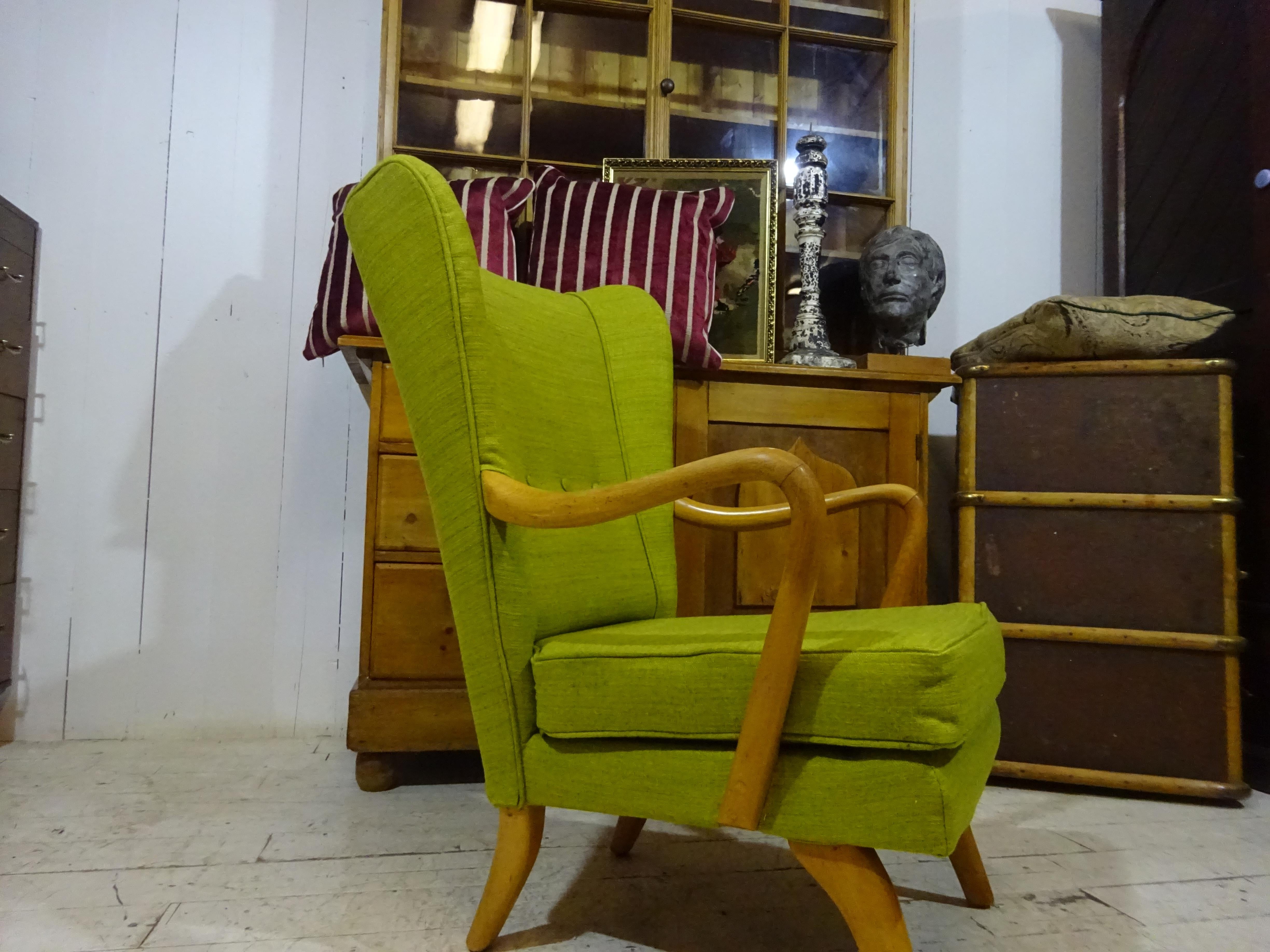 1950's Bambino Armchair by Howard Keith in Olive Chenille  6