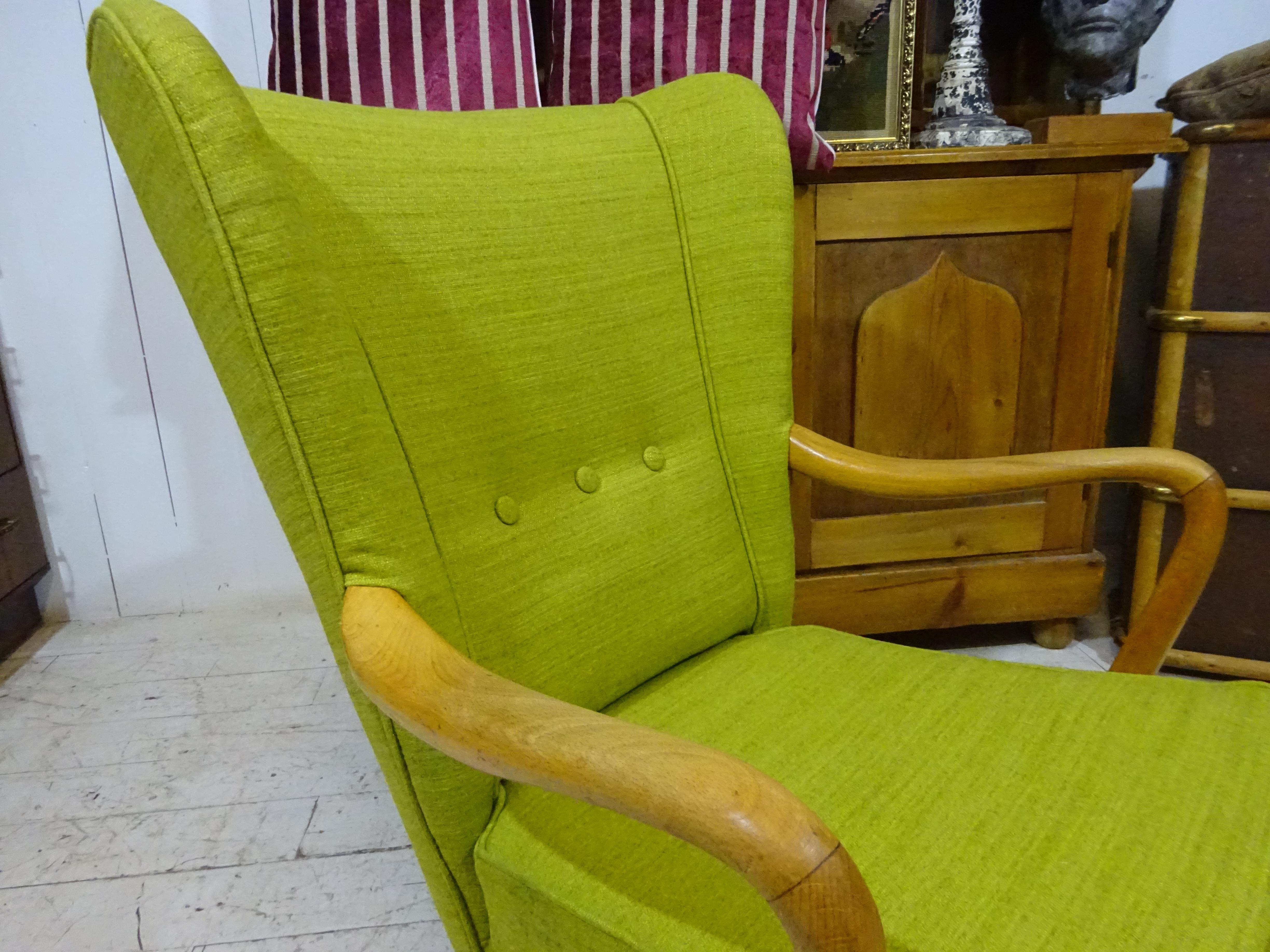 1950's Bambino Armchair by Howard Keith in Olive Chenille  7