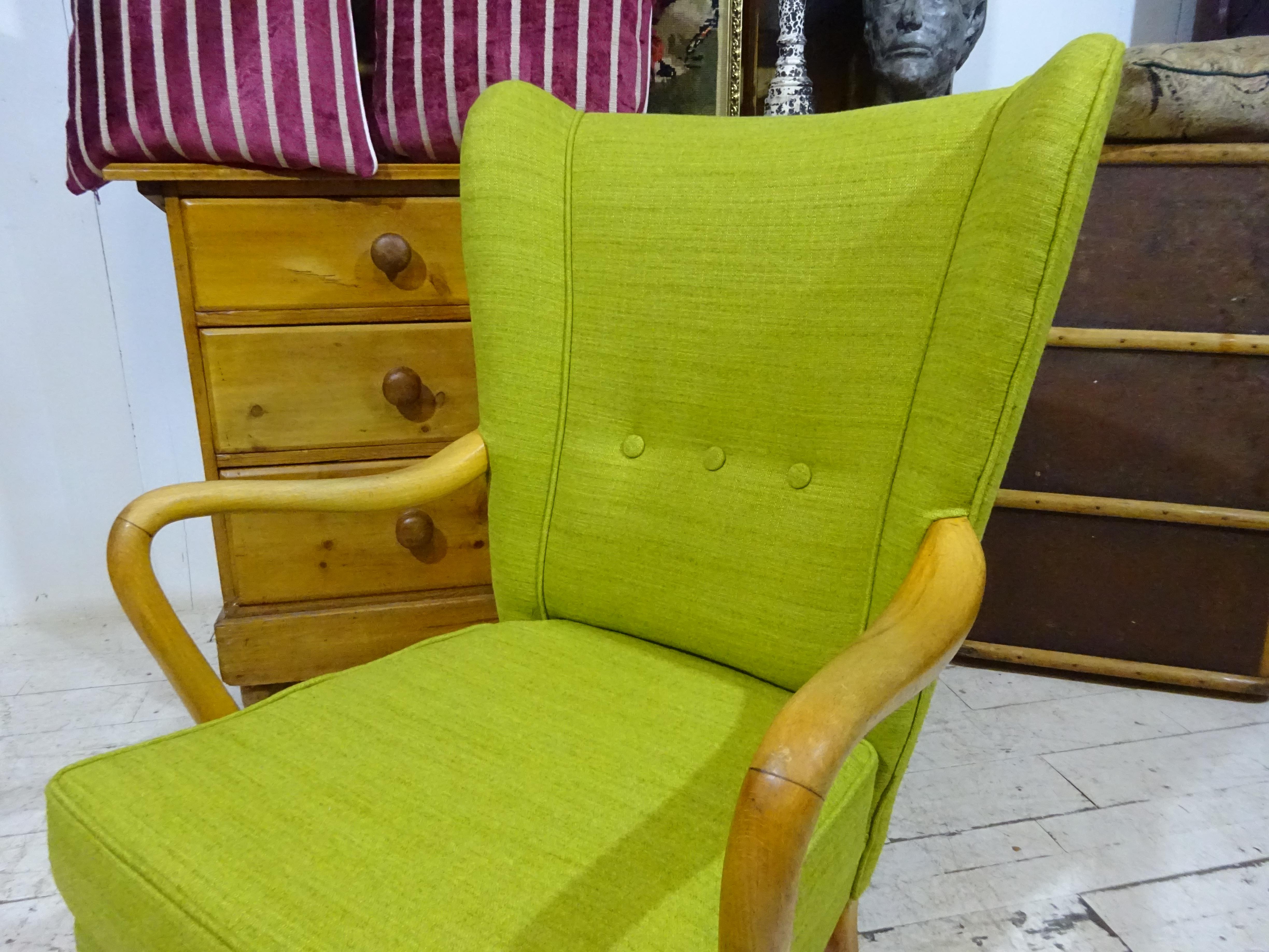 1950's Bambino Armchair by Howard Keith in Olive Chenille  8