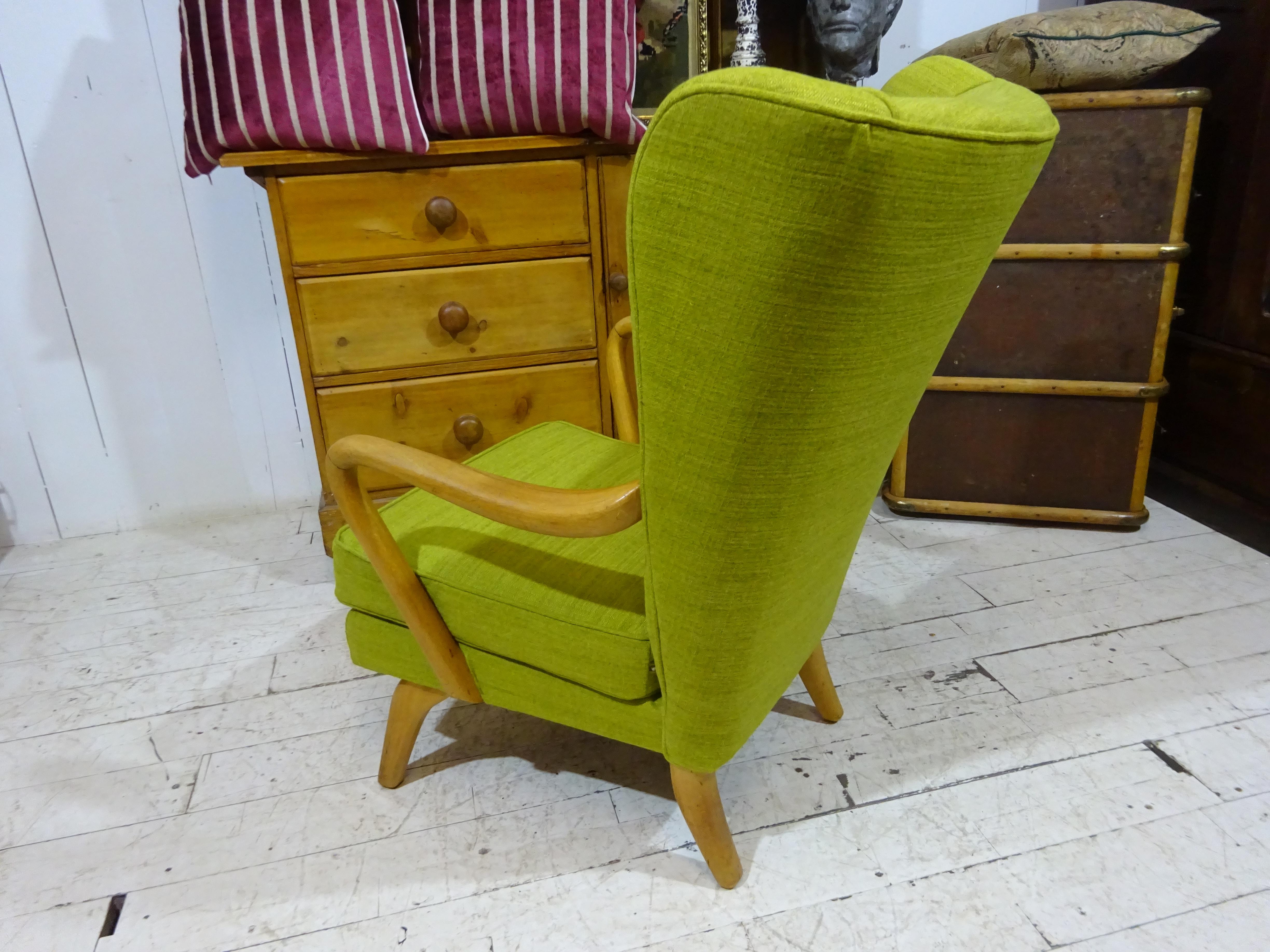 1950's Bambino Armchair by Howard Keith in Olive Chenille  10