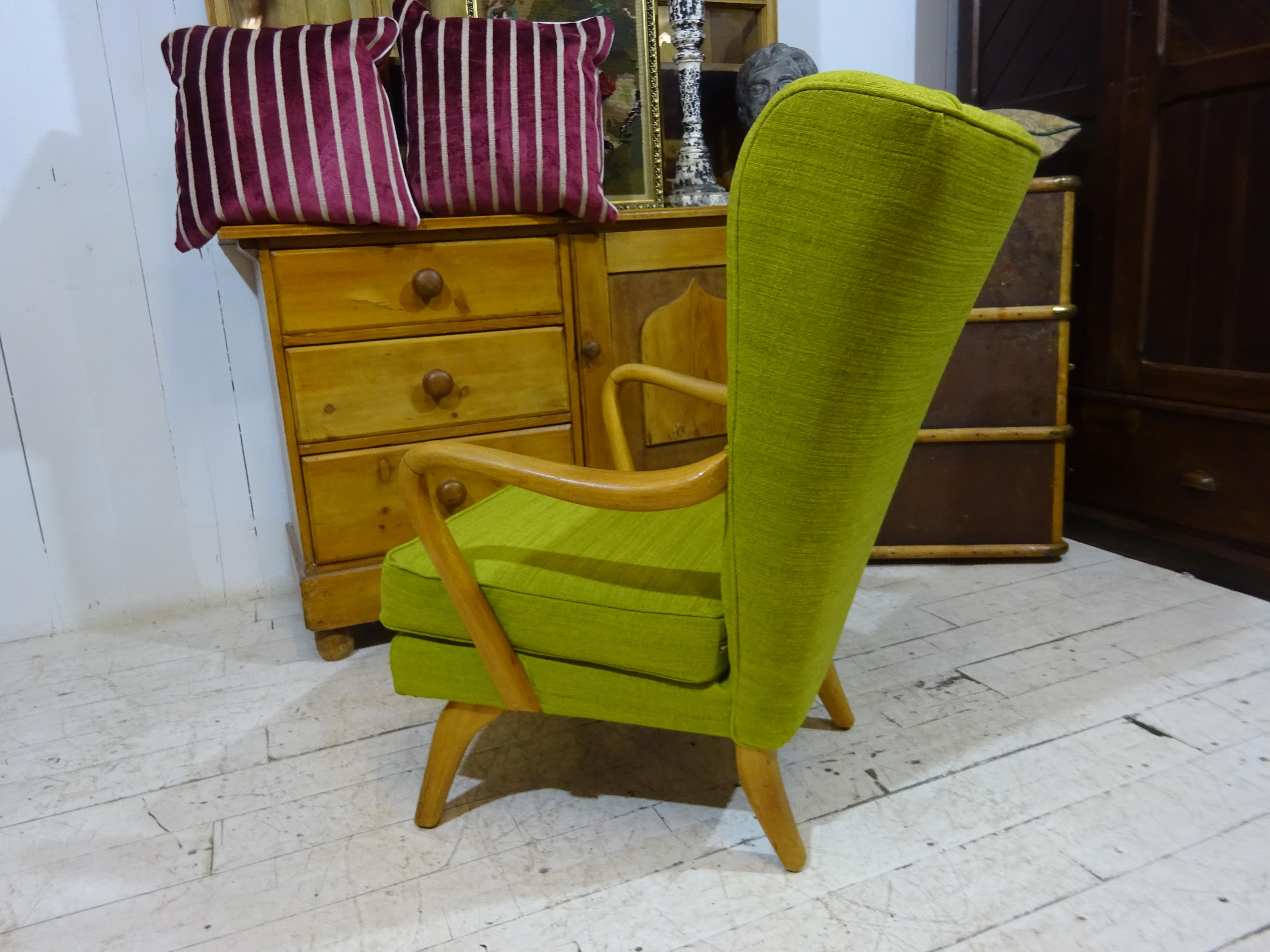 1950's Bambino Armchair by Howard Keith in Olive Chenille  11