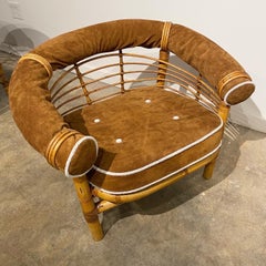 1950s Bamboo and Suede Lounge Chairs