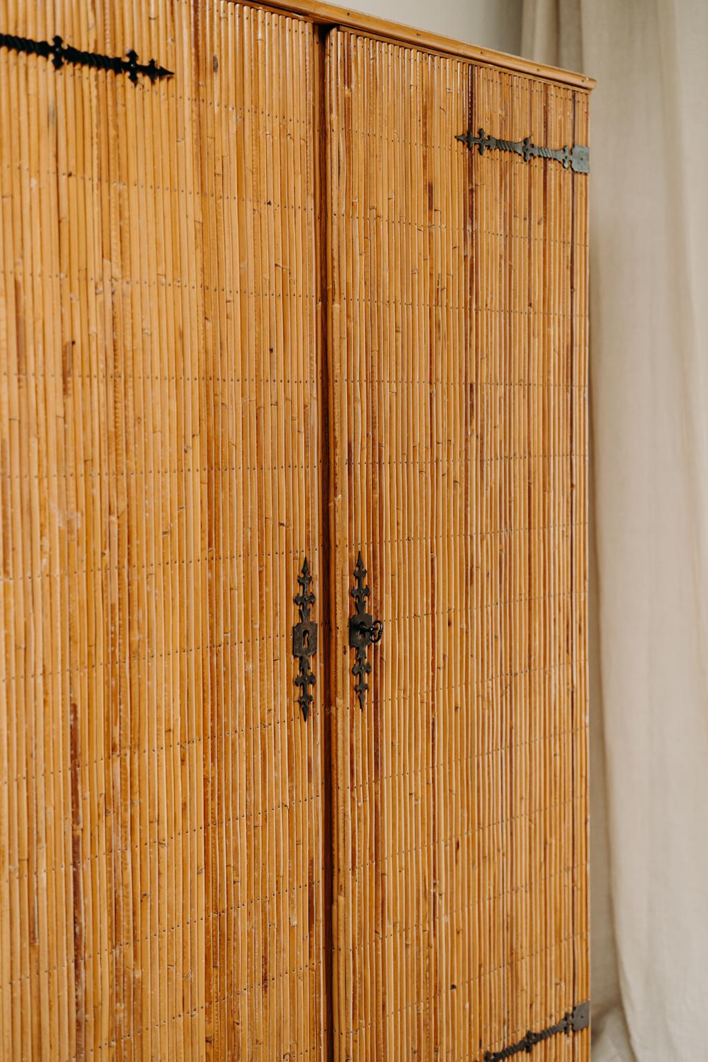 French 1950's Bamboo Cabinet/Wardrobe