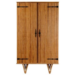 Vintage 1950's Bamboo Cabinet/Wardrobe