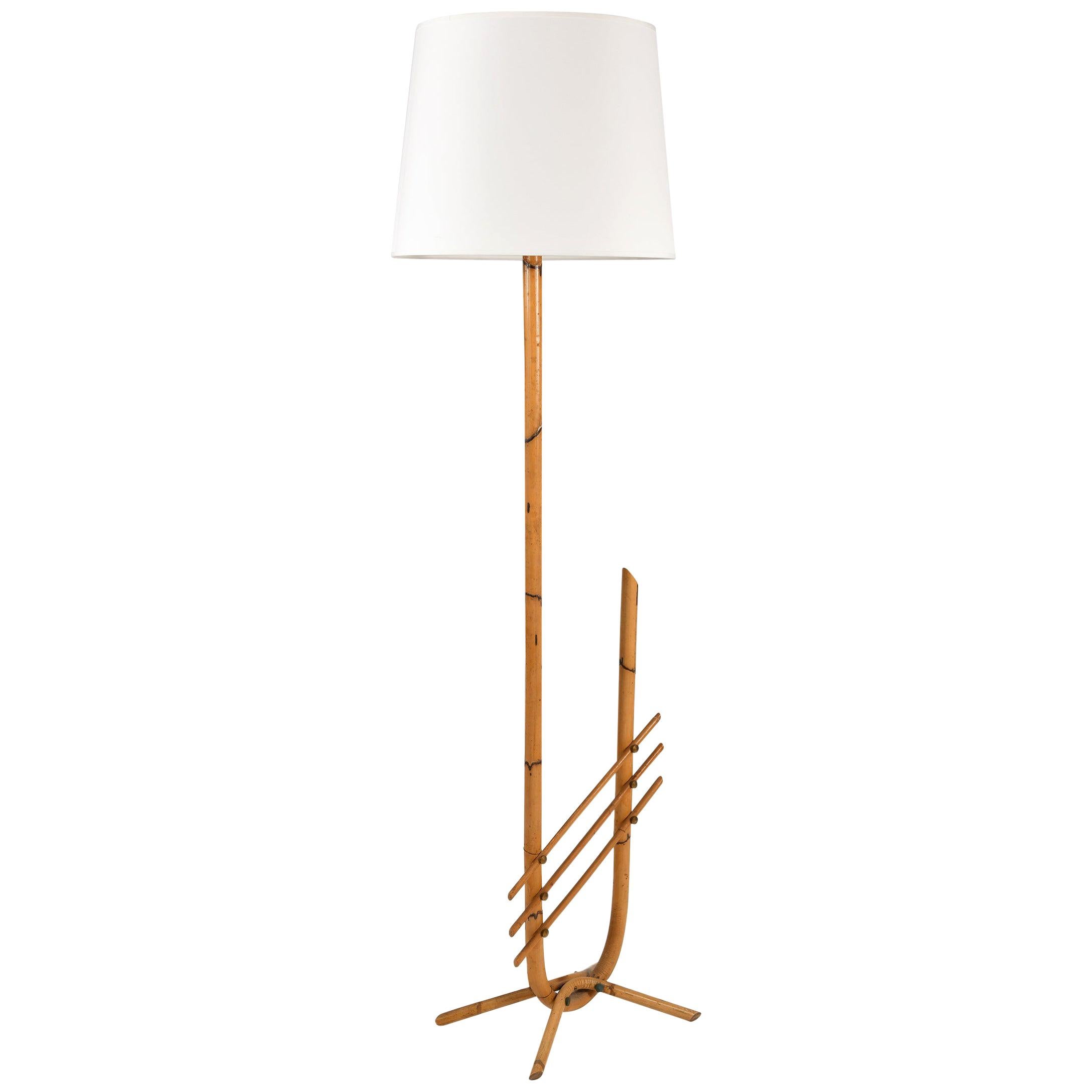 1950s Bamboo Floor Lamp