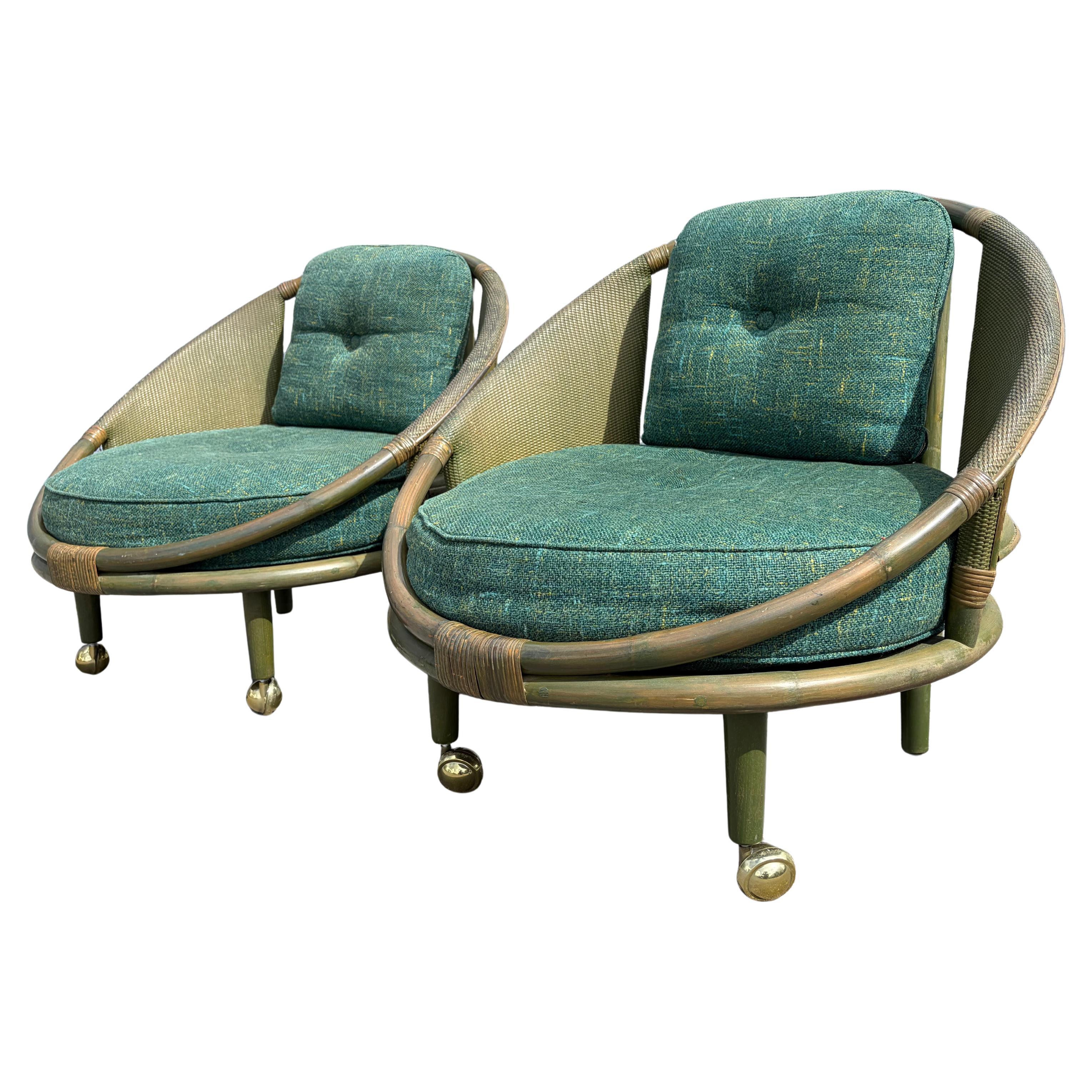 1950s Bamboo Lounge Chairs For Sale