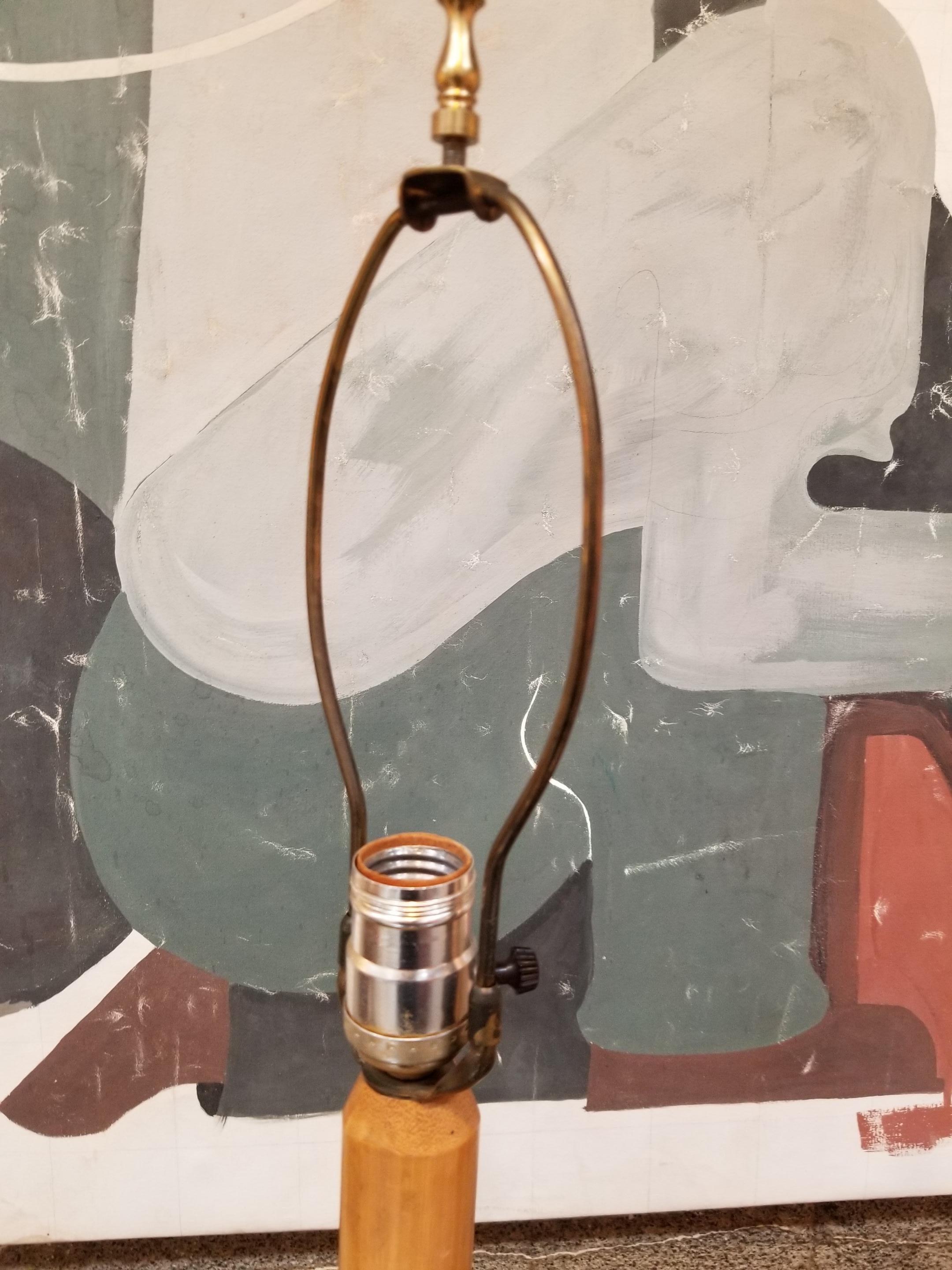 Lampes de table en bambou et rotin des années 1950 en vente 3