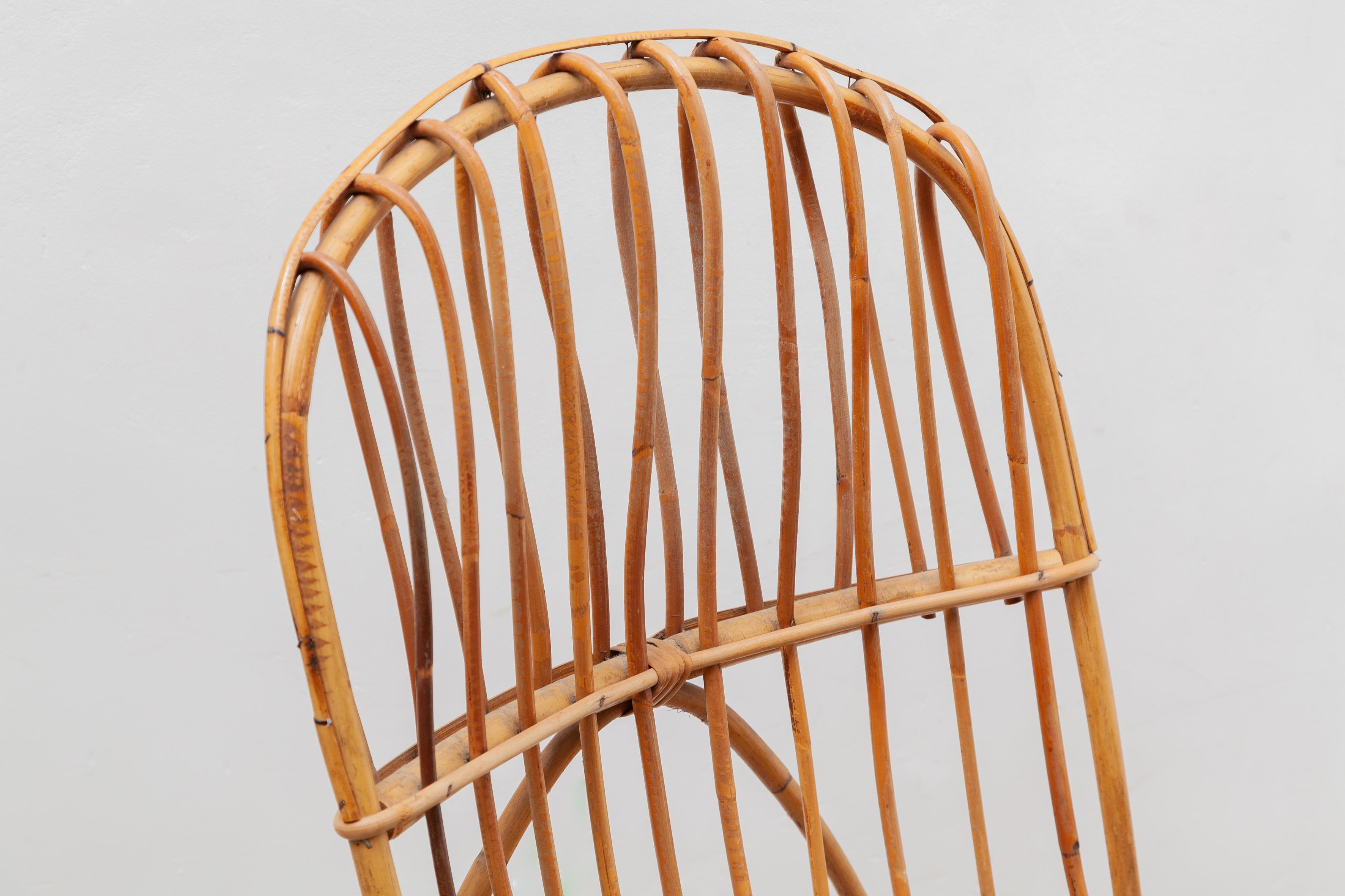 Italian 1950s Bamboo Rocking Chair, Italy For Sale