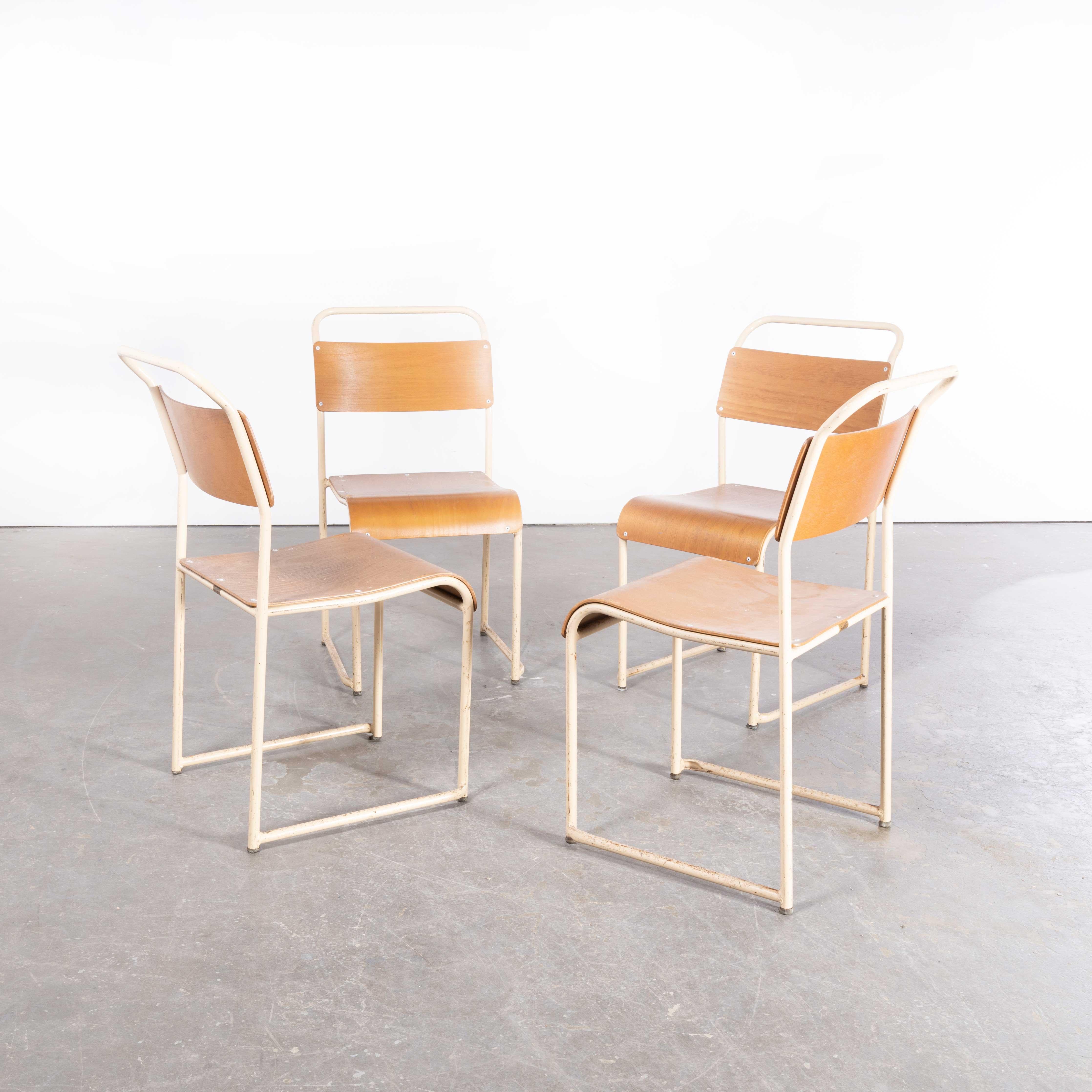 1950s Bamco Tubular Metal Cream Dining Chairs, Set of Four 3