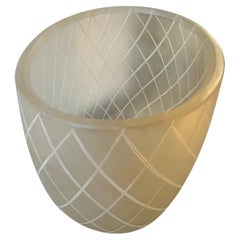 1950s Barovier Style Mid-Century Modern Gold and Clear Murano Glass Vase