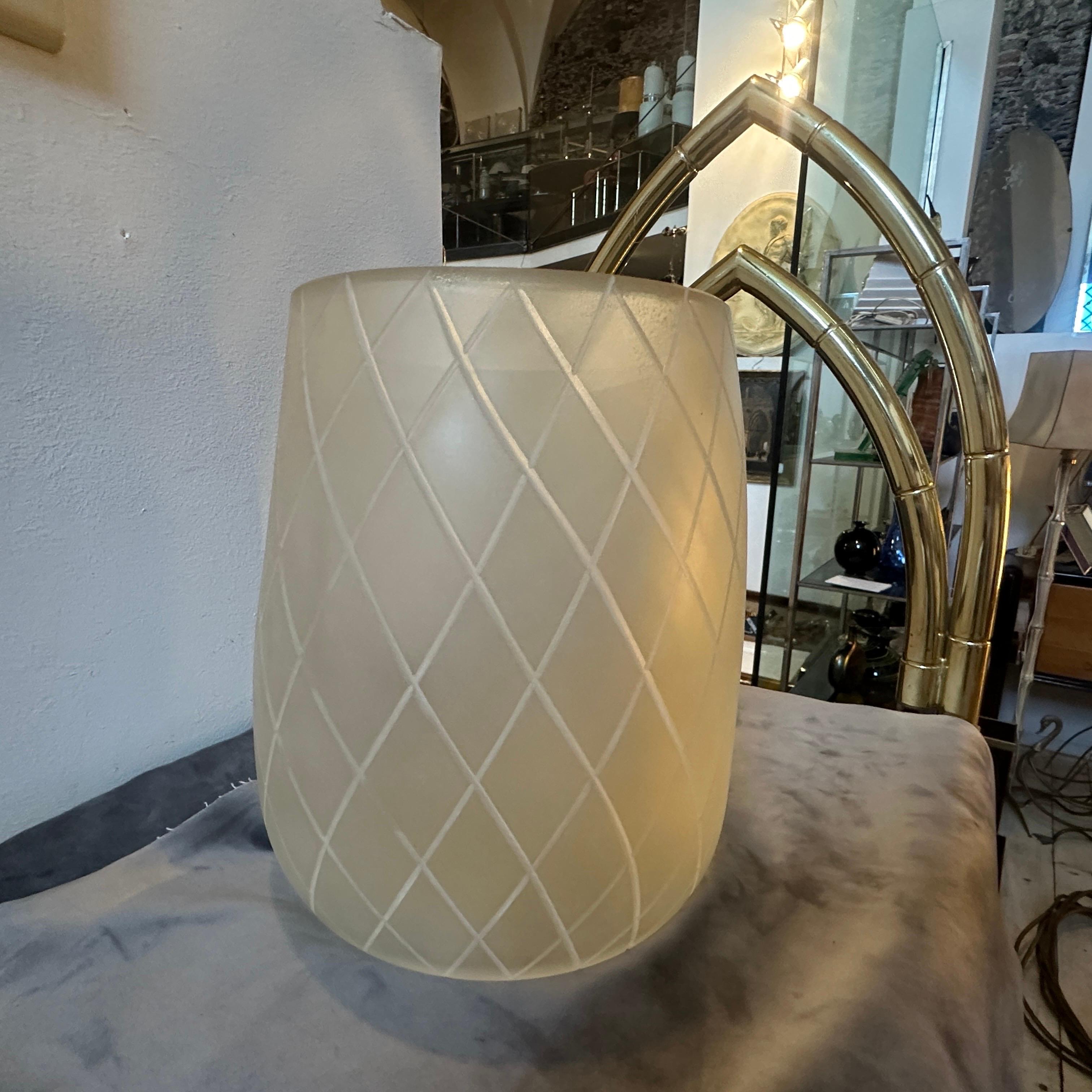 20th Century 1950s Barovier Style Mid-Century Modern Gold and Clear Murano Glass Vase For Sale