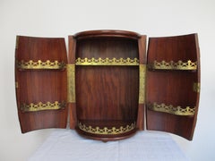 1950s Barrel Cocktail Cabinet, Nutwood And Brass