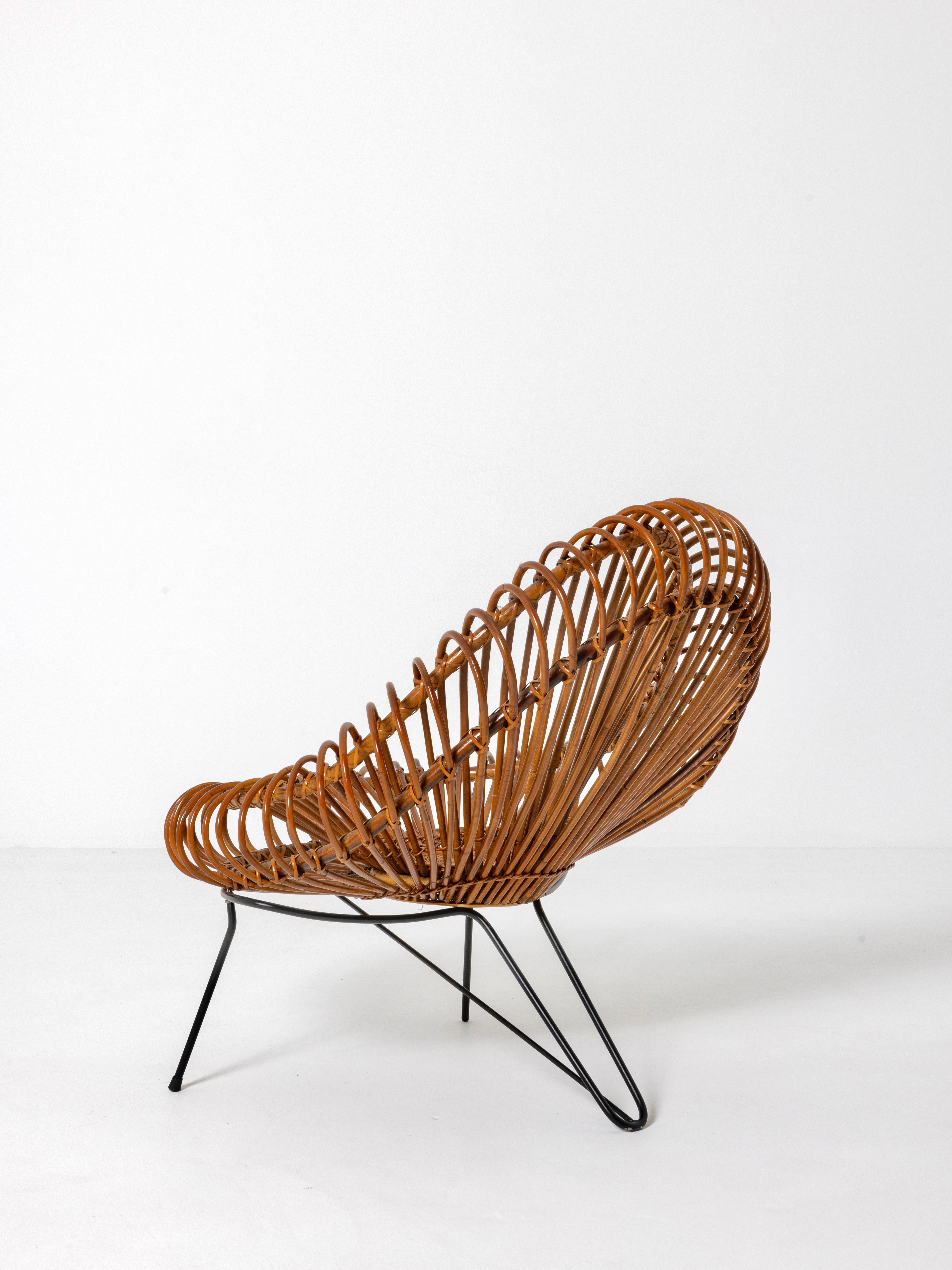 1950's Basketware Lounge Chairs by Janine Abraham & Dirk Jan Rol In Excellent Condition For Sale In London, GB