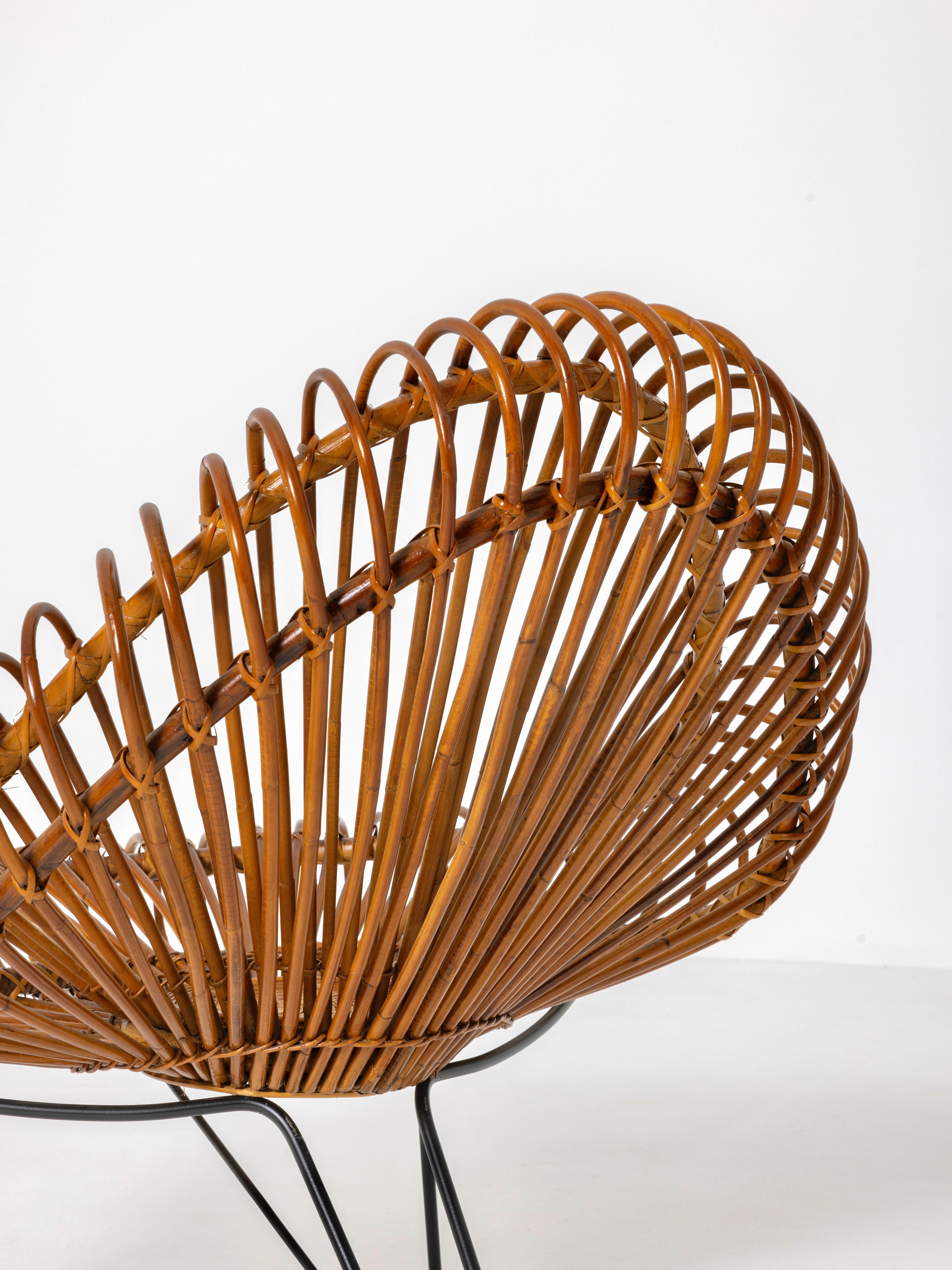 Metal 1950's Basketware Lounge Chairs by Janine Abraham & Dirk Jan Rol For Sale