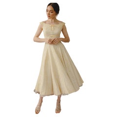 BATEAU-NECKLINE - Robe en dentelle et dentelle à la taille des années 1950