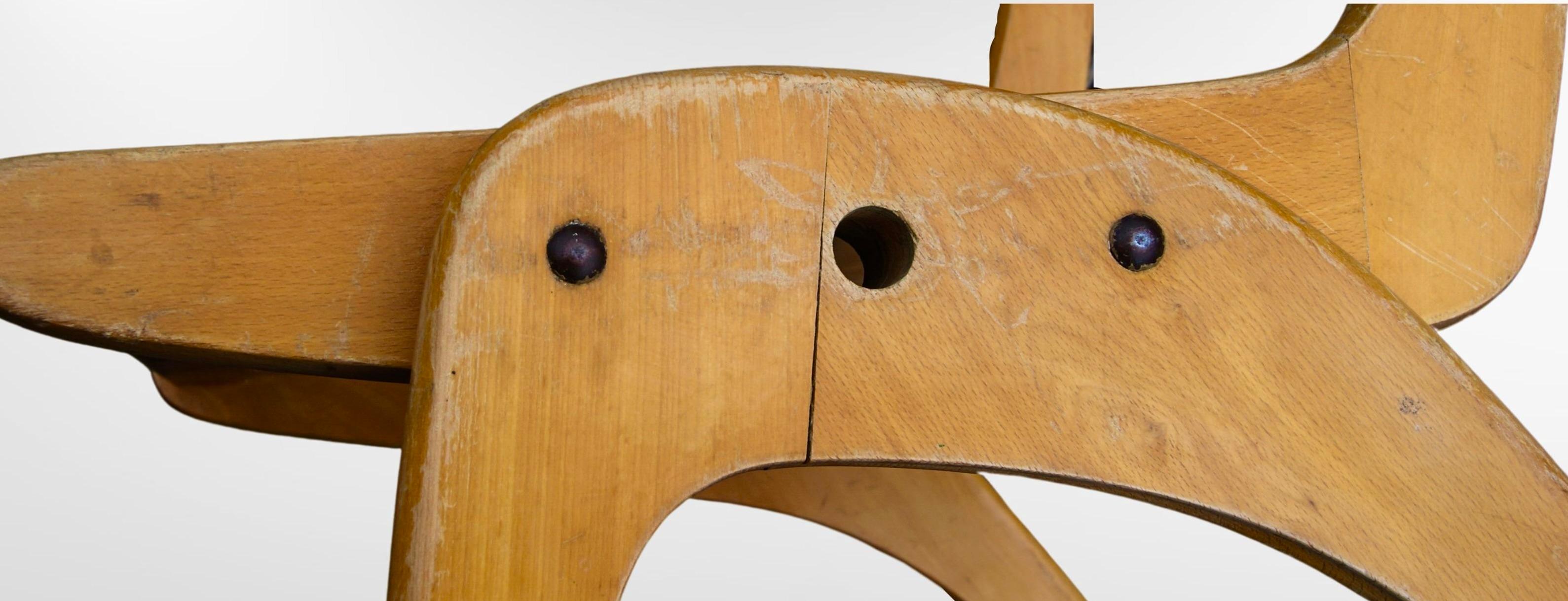 1950s Bauhaus Era Muster Casala Beech Stacking Dining Chairs Set of 6 en vente 5
