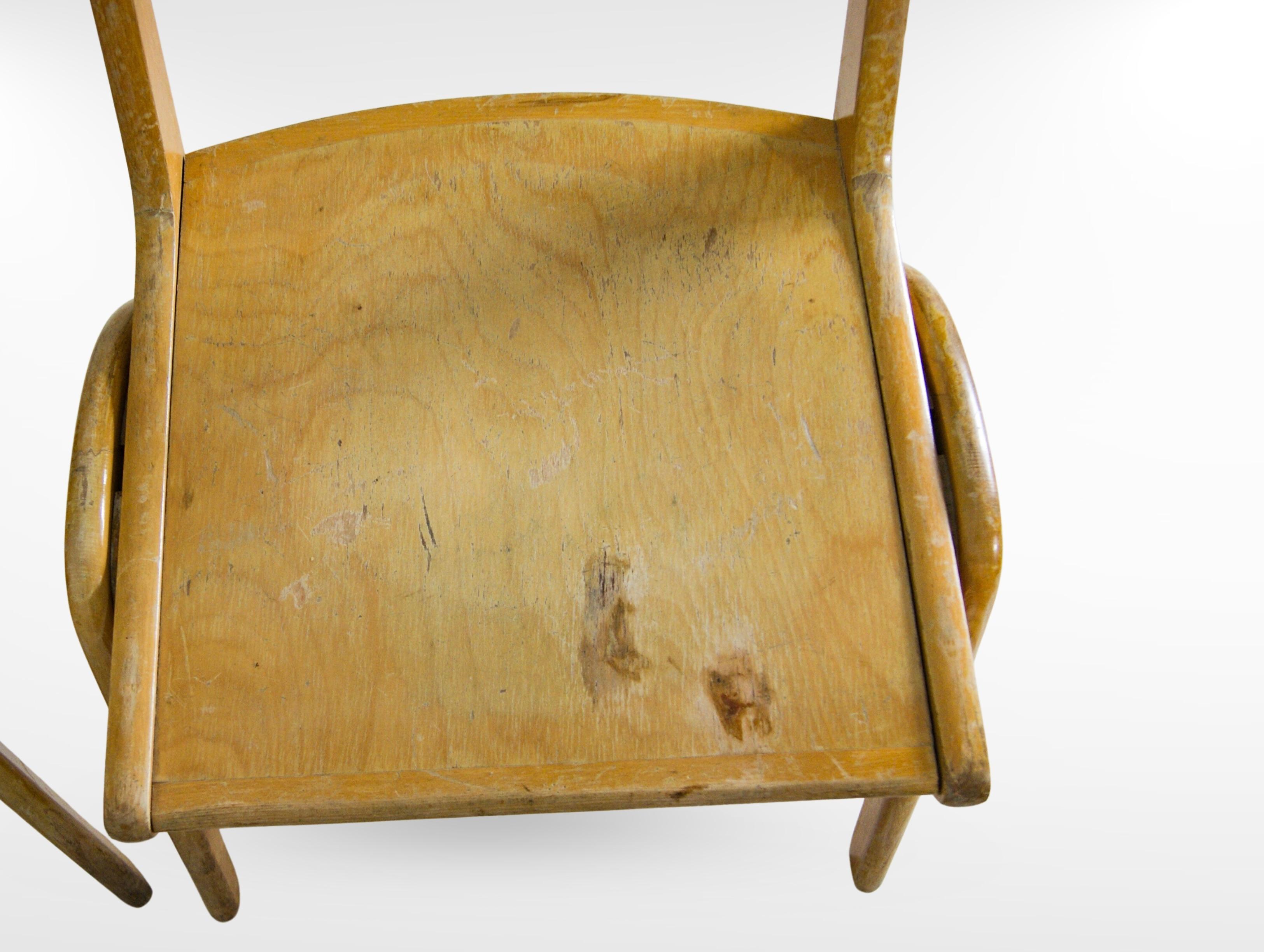 1950s Bauhaus Era Muster Casala Beech Stacking Dining Chairs Set of 6 en vente 10