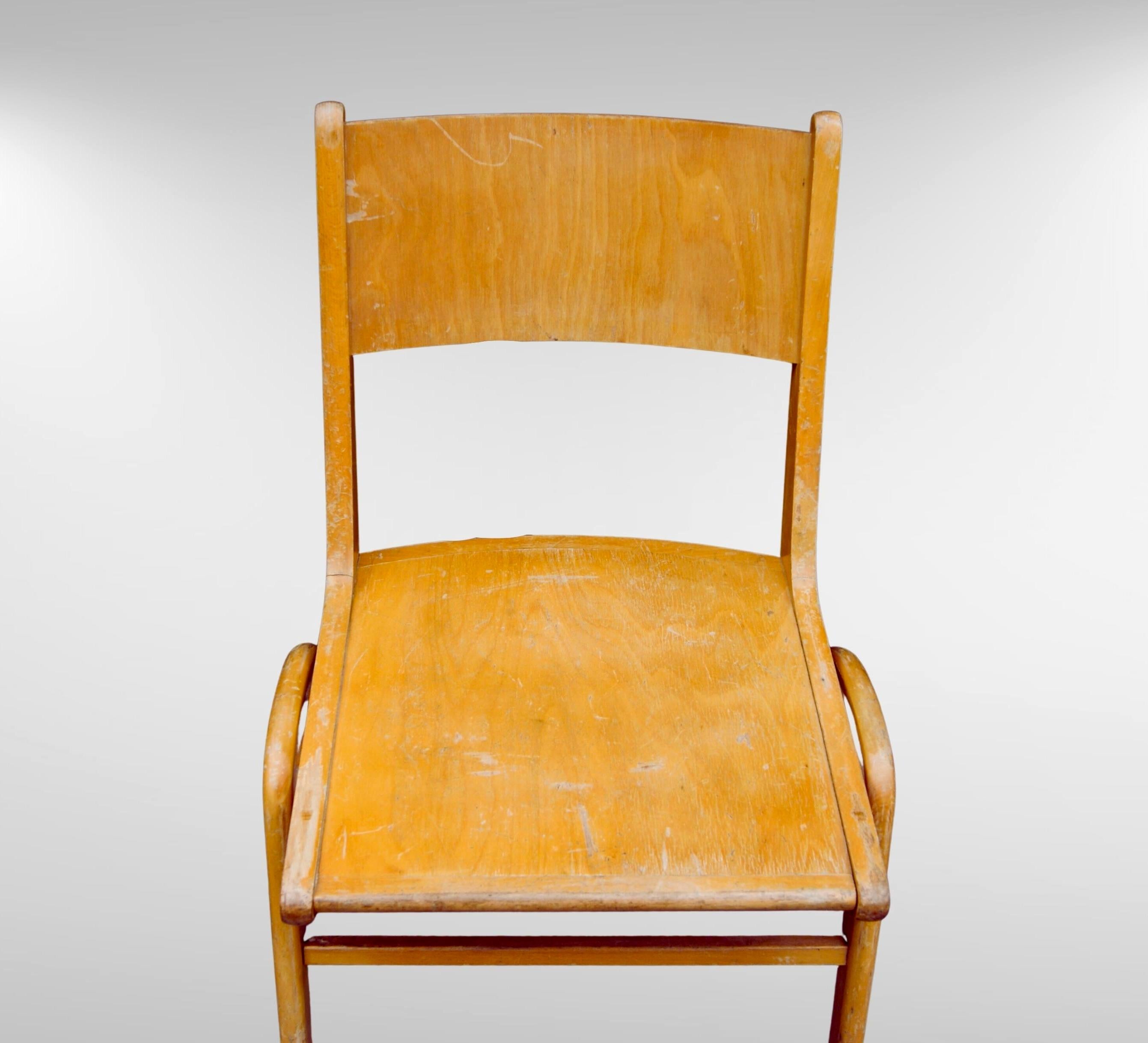 1950s Bauhaus Era Muster Casala Beech Stacking Dining Chairs Set of 6 en vente 2