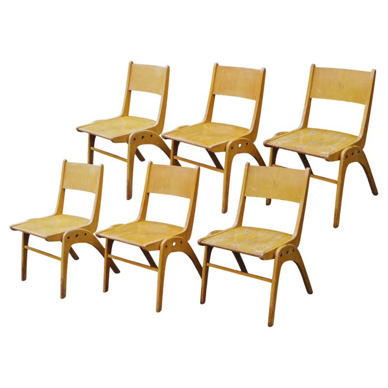 1950s Stacking Dining Chairs by Lamstak at 1stDibs