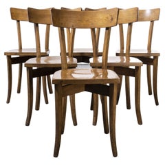 1950's Baumann Bentwood Bistro Dining Chair, Cross Frame, Set of Six