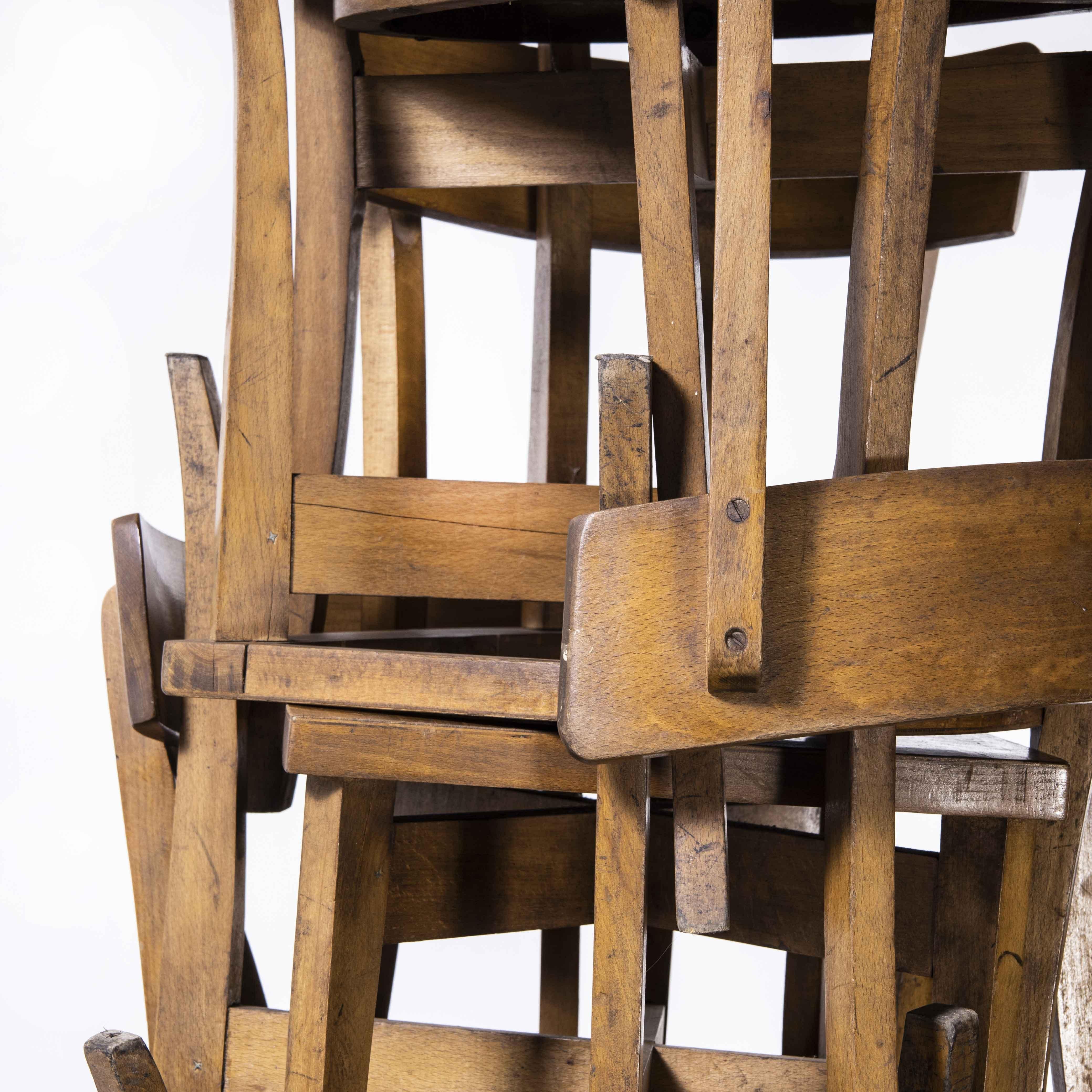 1950's Baumann Bentwood Bistro Dining Chair, Cross Frame, Set of Twenty Four 2