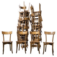 1950's Baumann Bentwood Bistro Dining Chair, Cross Frame, Set of Twenty Four