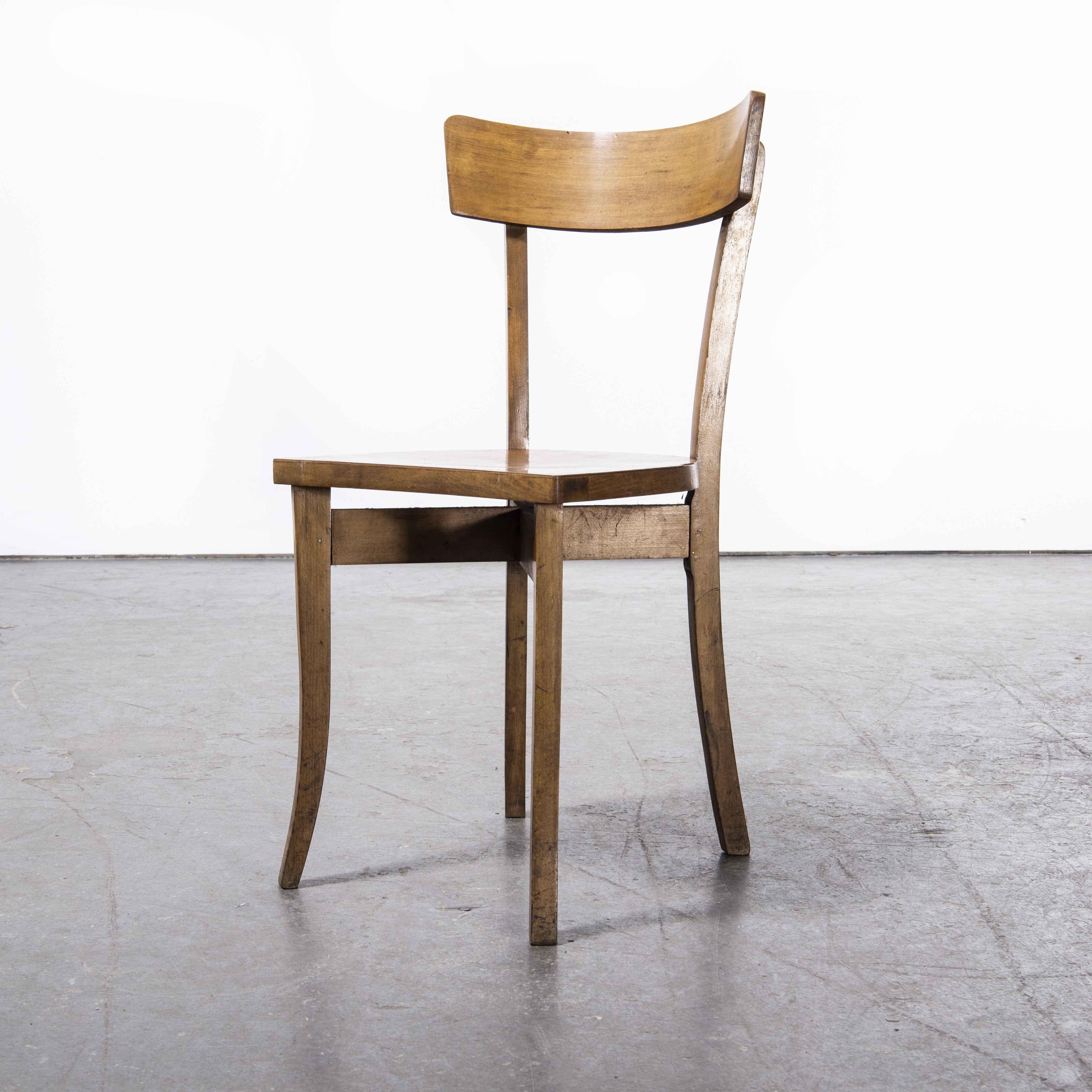 Mid-20th Century 1950's Baumann Bentwood Bistro Dining Chair, Cross Frame, Various Qty