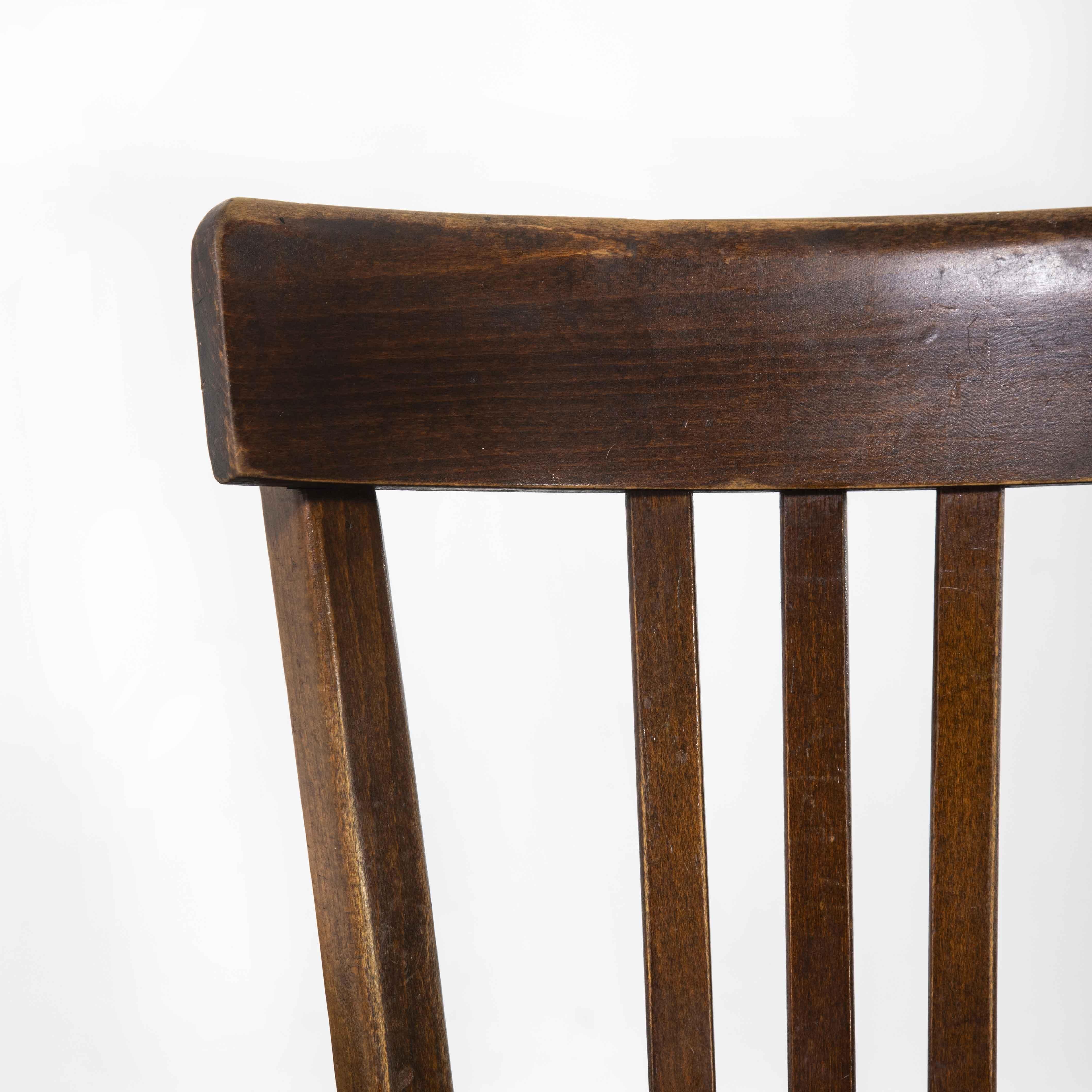 1950's Baumann Bentwood Bistro Dining Chair, Dark Walnut, Set of Six 1