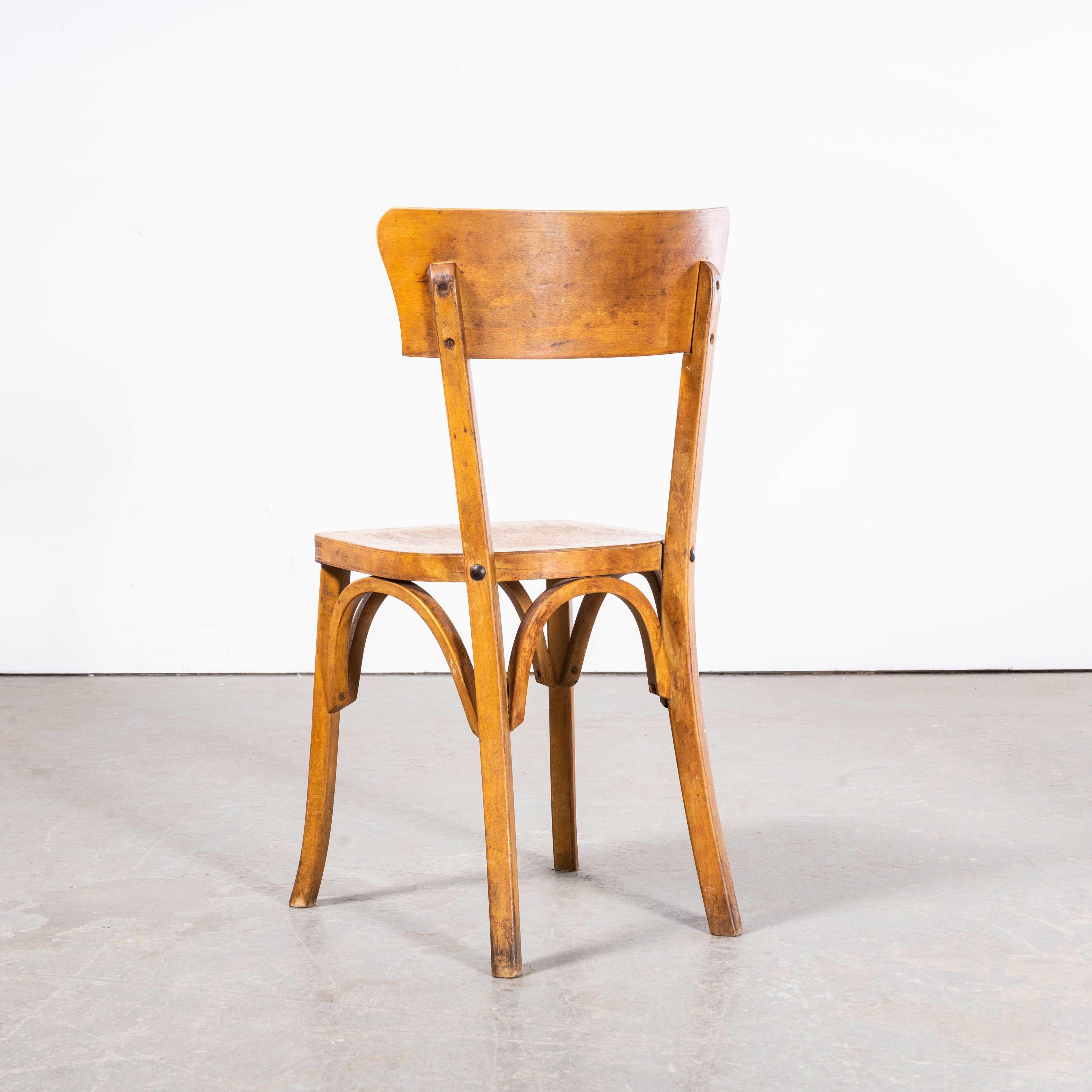Mid-20th Century 1950's Baumann Bentwood Bistro Dining Chair - Deep Back - Set Of Four For Sale