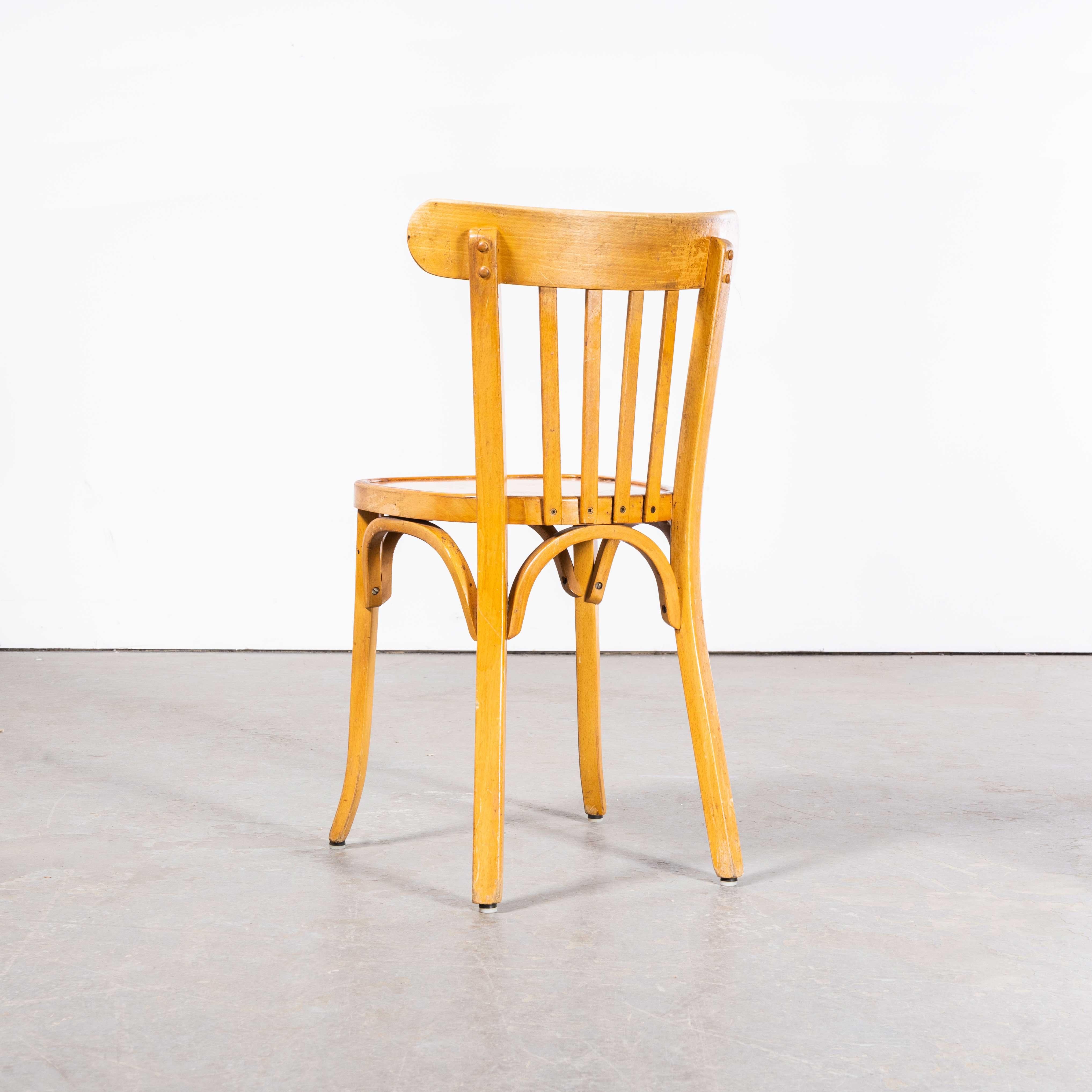 Mid-20th Century 1950's Baumann Bentwood Bistro Dining Chair - Honey - Set O Four For Sale