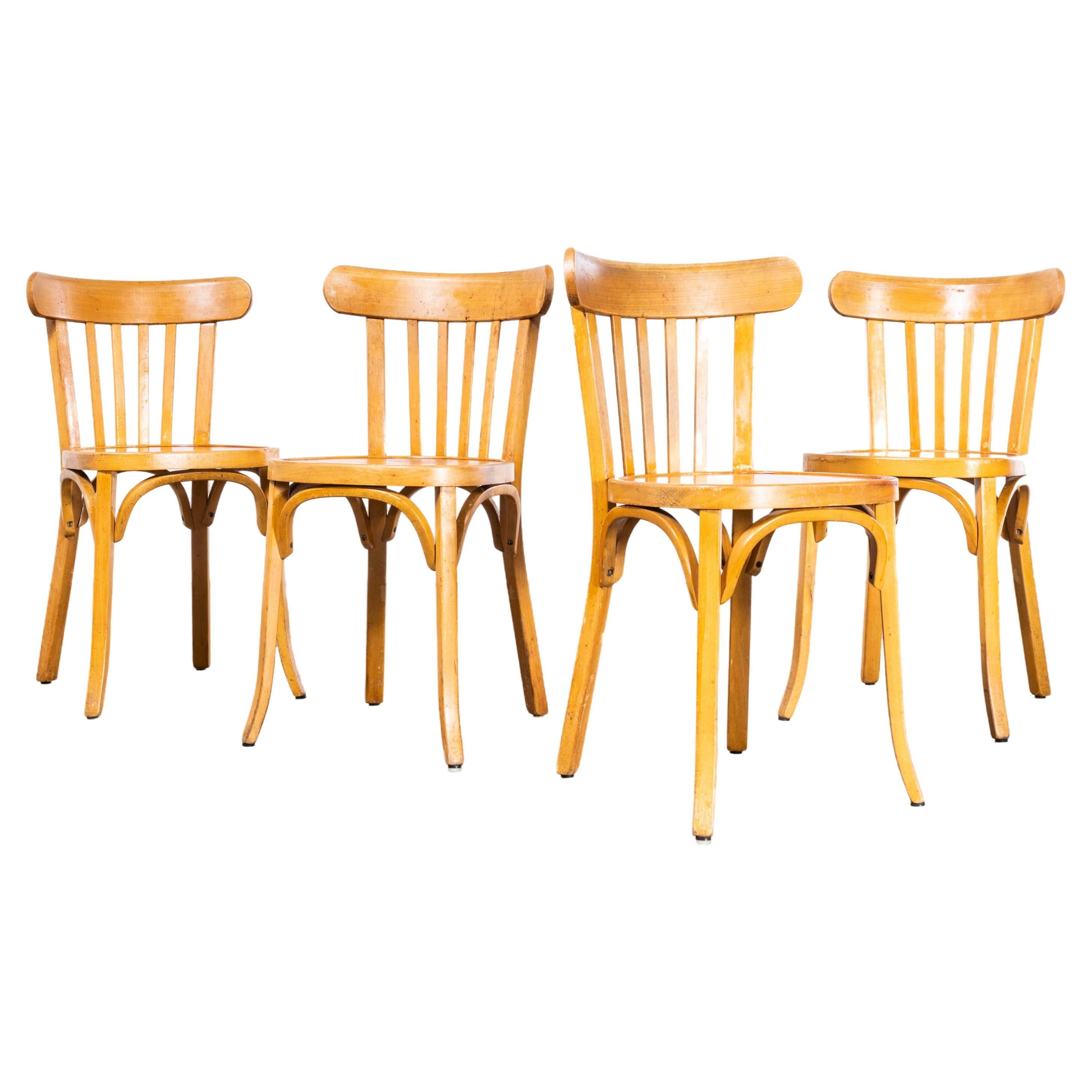 1950's Baumann Bentwood Bistro Dining Chair - Honey - Set O Four For Sale