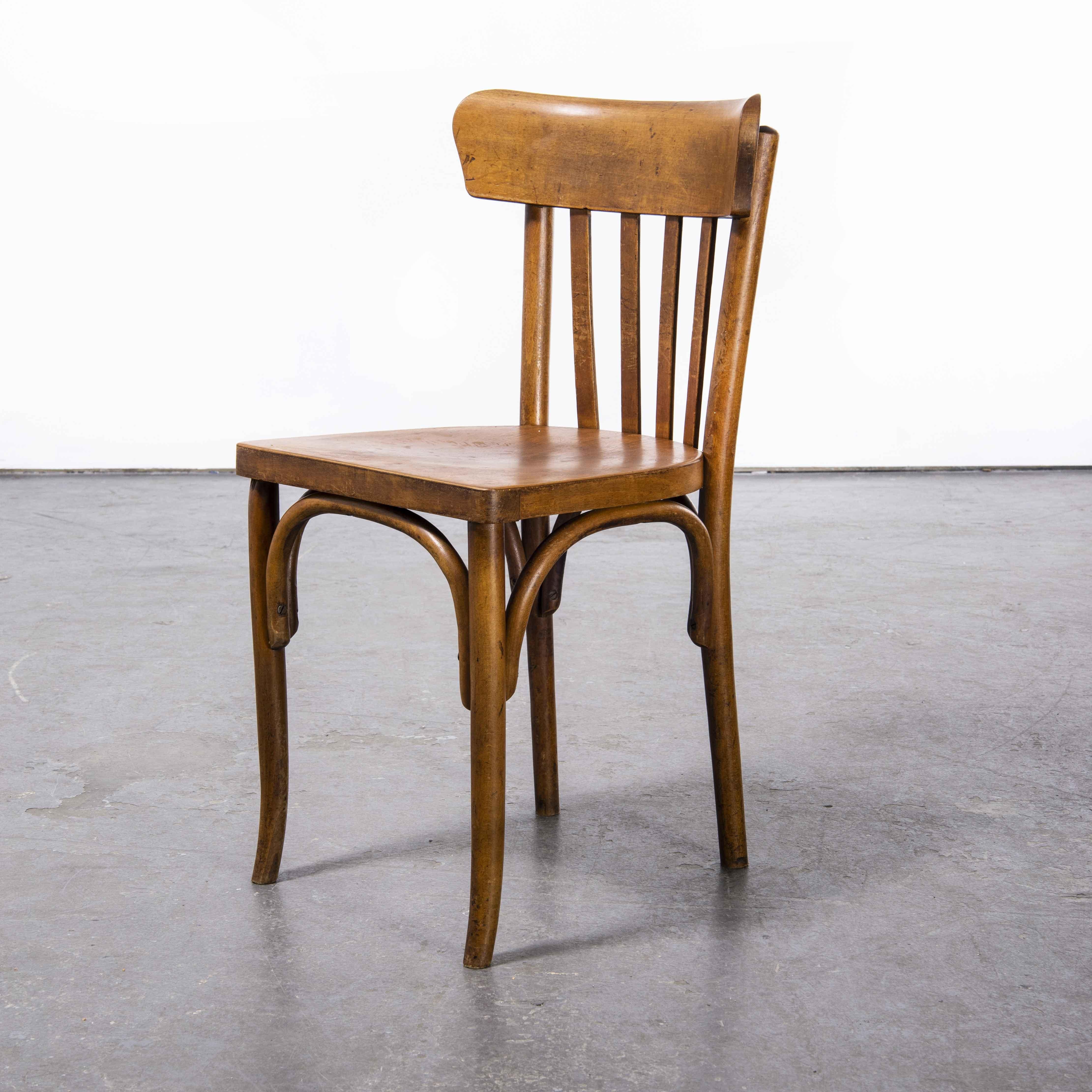 Mid-20th Century 1950's Baumann Bentwood Bistro Dining Chair, Honey, Set of Seven