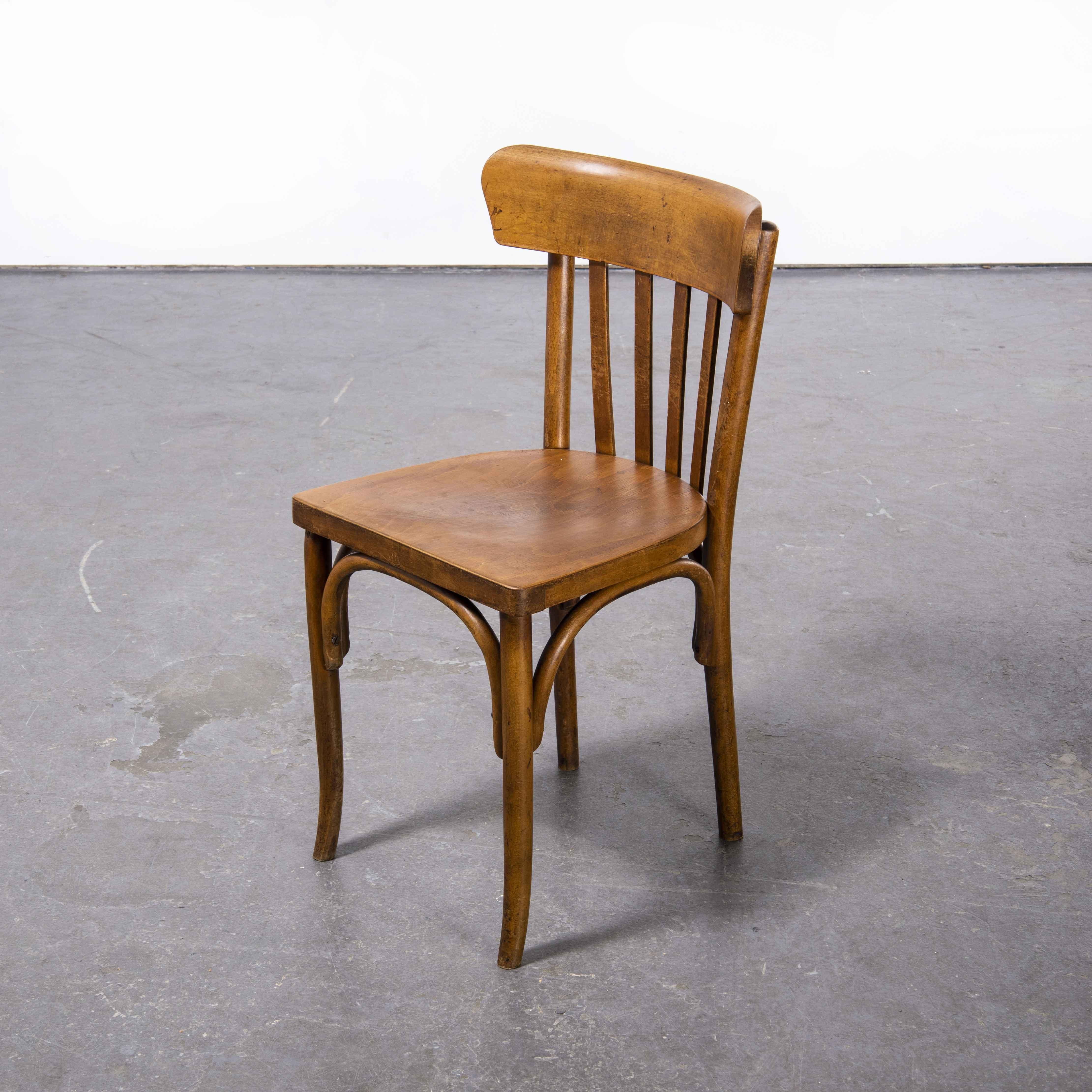1950's Baumann Bentwood Bistro Dining Chair, Honey, Set of Seven 2